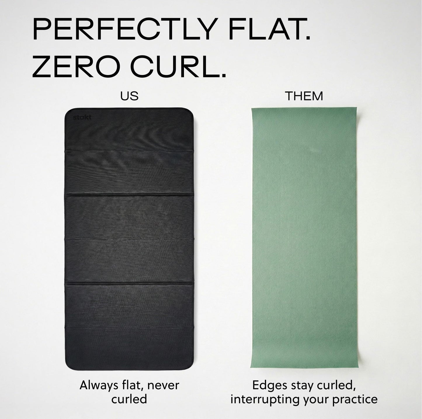 Stakt Foldable Yoga Mat Pro, 2 in 1 with Premium Textured Grip, Non Slip, Folding Exercise and Fitness Mat for Pilates, Strength Training, and High Impact Workouts - Lilac