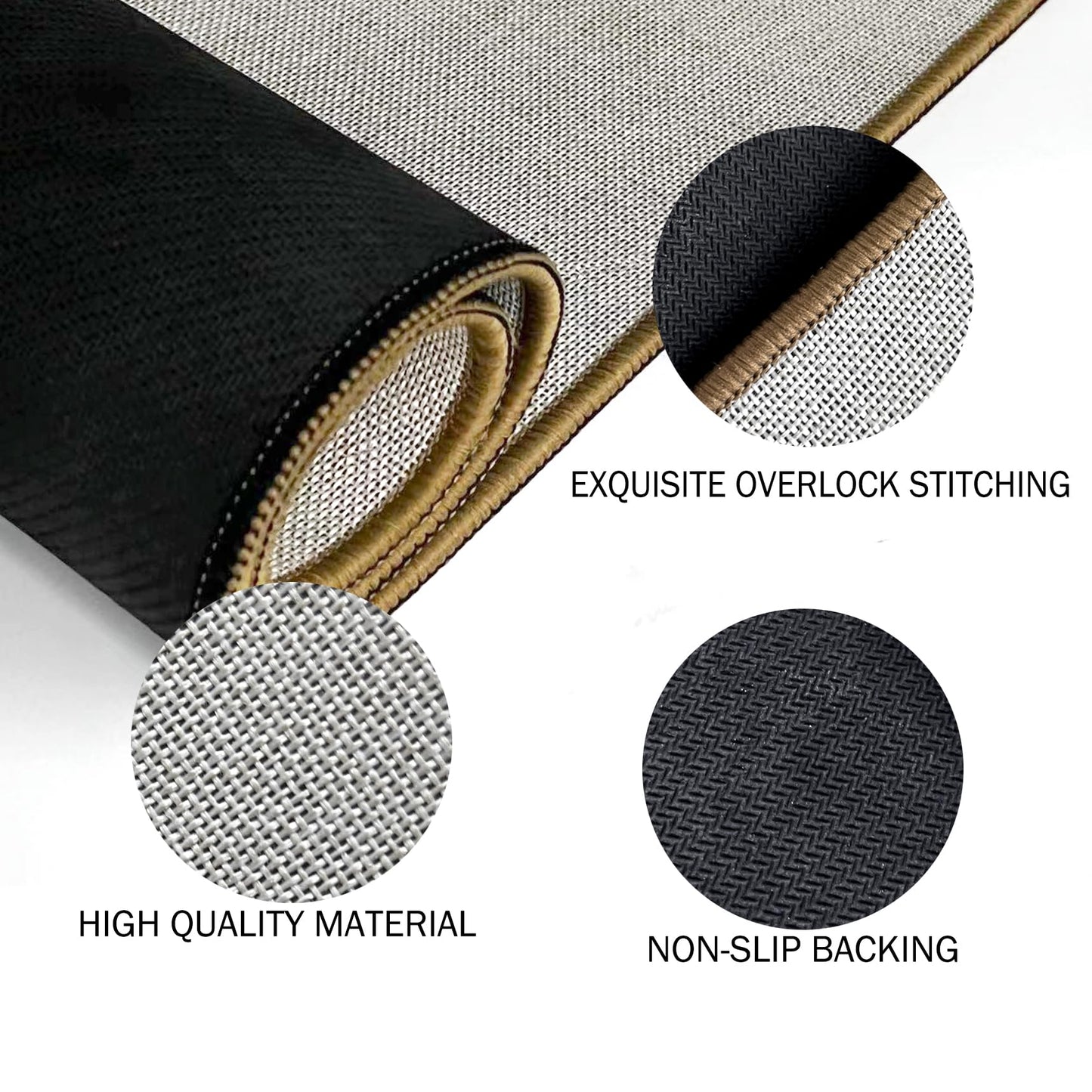 Mingnei Boho Black Gold Sun Linen Doormat Door Mat for Home Kitchen Entrance, Bohemian Sunburst Sunshine Rug, Boho Gifts for Women Girls House Front Outdoor Outside Entryway 30x17 Welcome Mat
