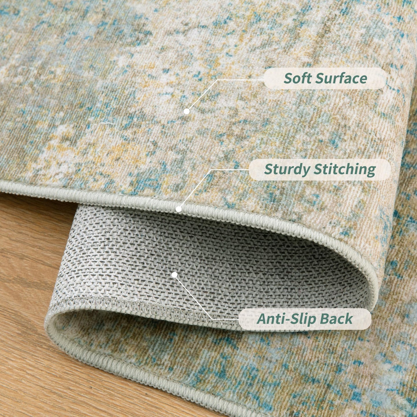 Tangsoo 2x5 Washable Runner Rug, Abstract Non Slip Kitchen Runner Rugs for Hallway, Modern Contemporary Indoor Soft Low Pile Rugs Runner for Entry Laundry Entryway Bedroom Bathroom Living Room