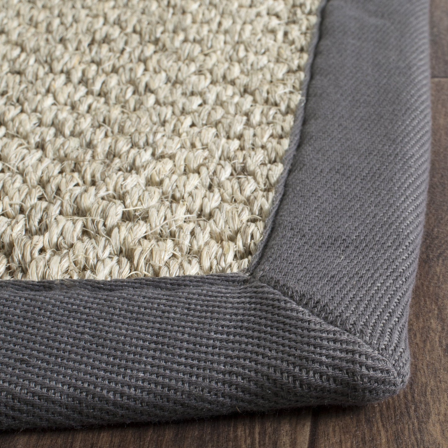 SAFAVIEH Natural Fiber Collection Runner Rug - 2'6" x 14', Marble & Grey, Sisal, Woven Design with Border (NF443B)