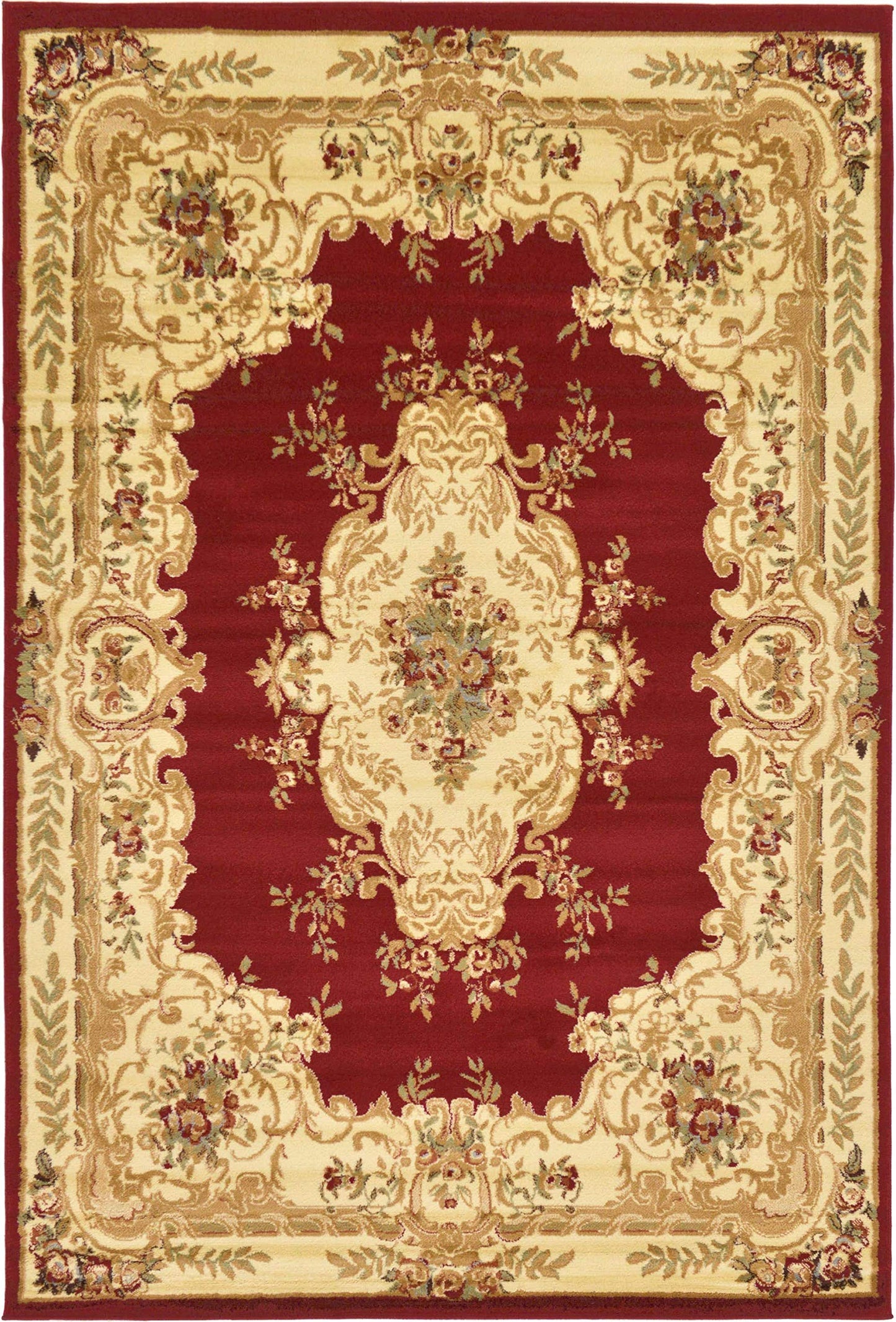 Unique Loom Versailles Collection Traditional Classic Medallion Motif Area Rug (6' 0 x 9' 0 Rectangular, Burgundy/ Ivory)