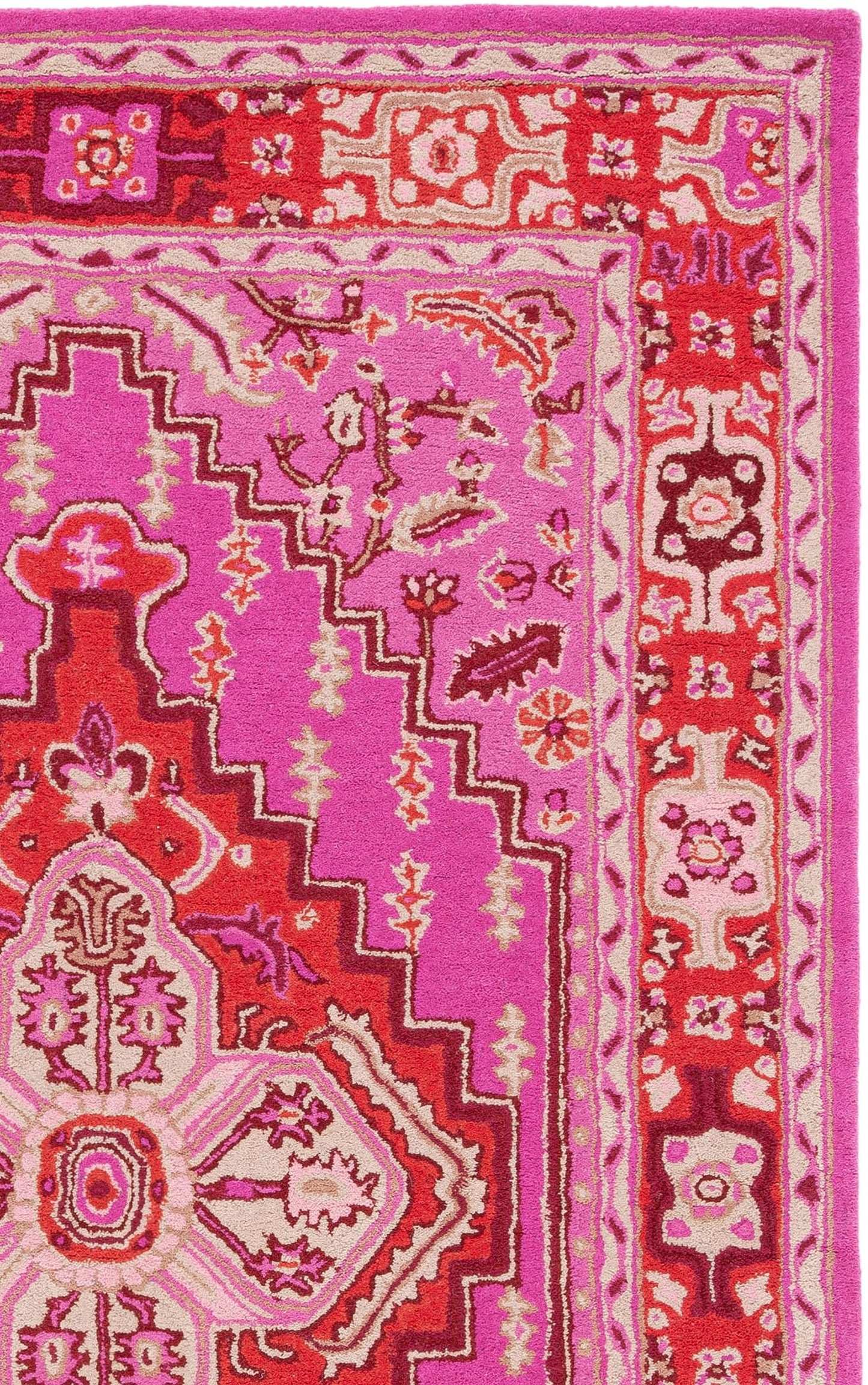 SAFAVIEH Area Rug 8x10 - Bellagio Collection - Large - Red & Pink, Handmade Wool, Medallion Design, Ideal for Living Room, Bedroom, Office, Dining Space (BLG545B)