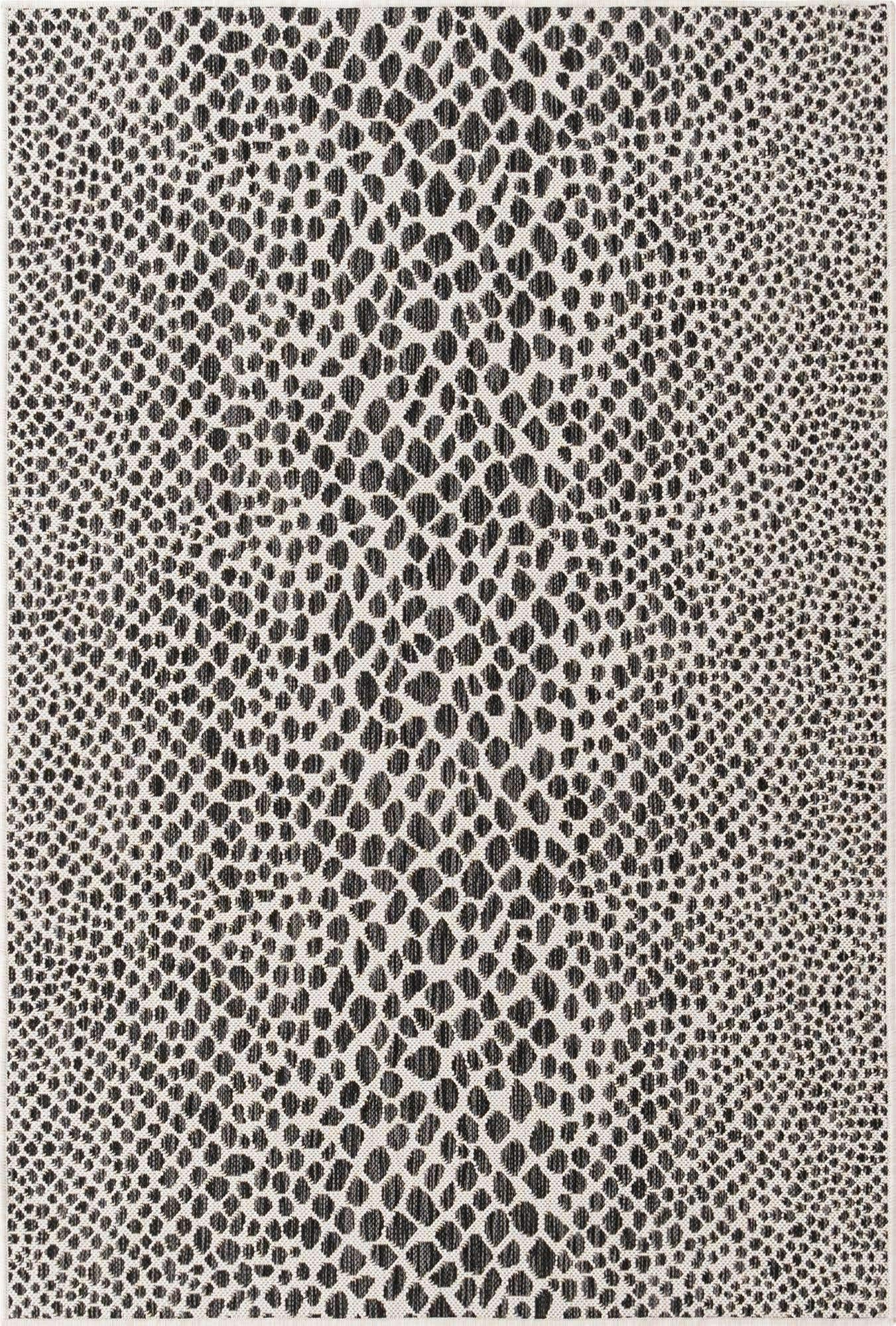 Unique Loom Outdoor Collection Area Rug - Cape Town (4' 1' x 6' 1' Rectangle, Black/ Ivory)