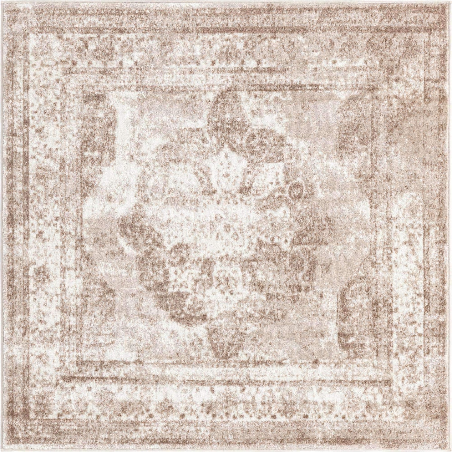 Unique Loom Sofia Collection Area Rug - Salle Garnier (5' 3" Square, Beige/ Ivory)