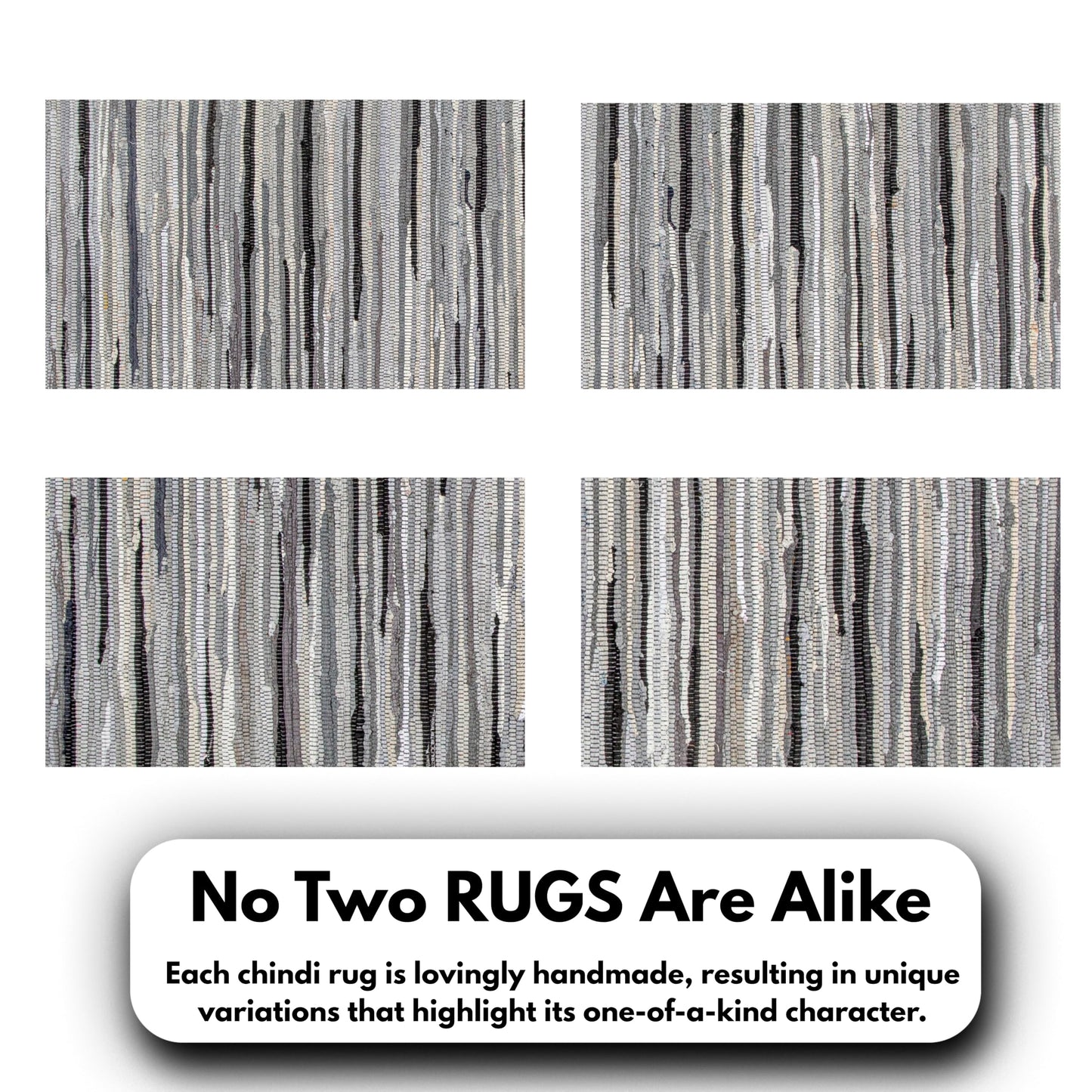 Ramanta Home Hand Woven 100% Cotton Rag Rug 3'x5' - Charcoal, Recycled Rugs, Boho Farmhouse Rugs for Living Room, Dinning Room, Kitchen, Entryway, Bedroom Rug - 36"x60"