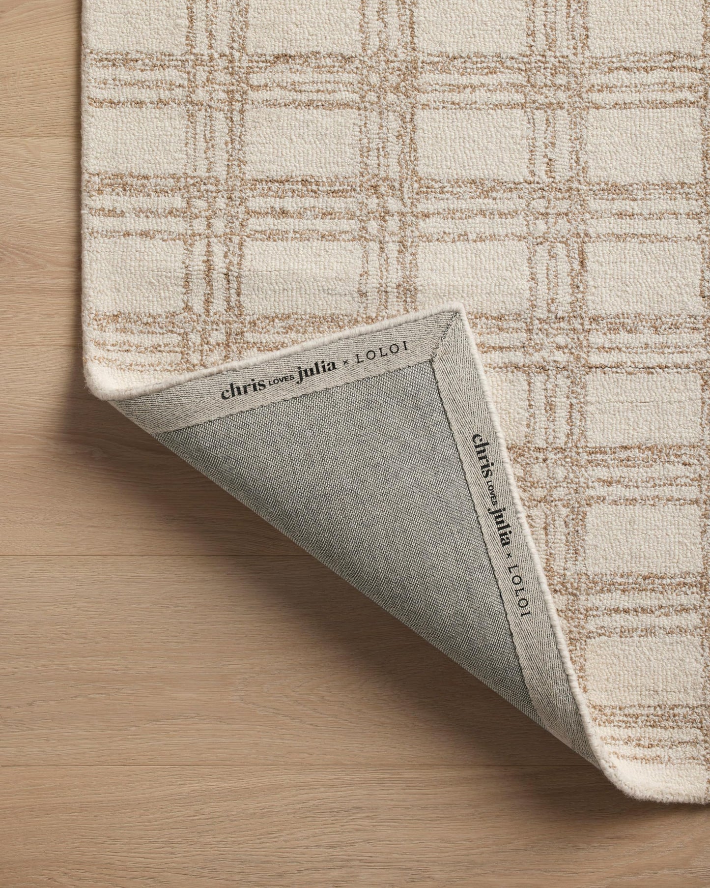 Loloi Chris Loves Julia Polly Collection POL-12 Cream/Sand 7'-9" x 9'-9" Area Rug