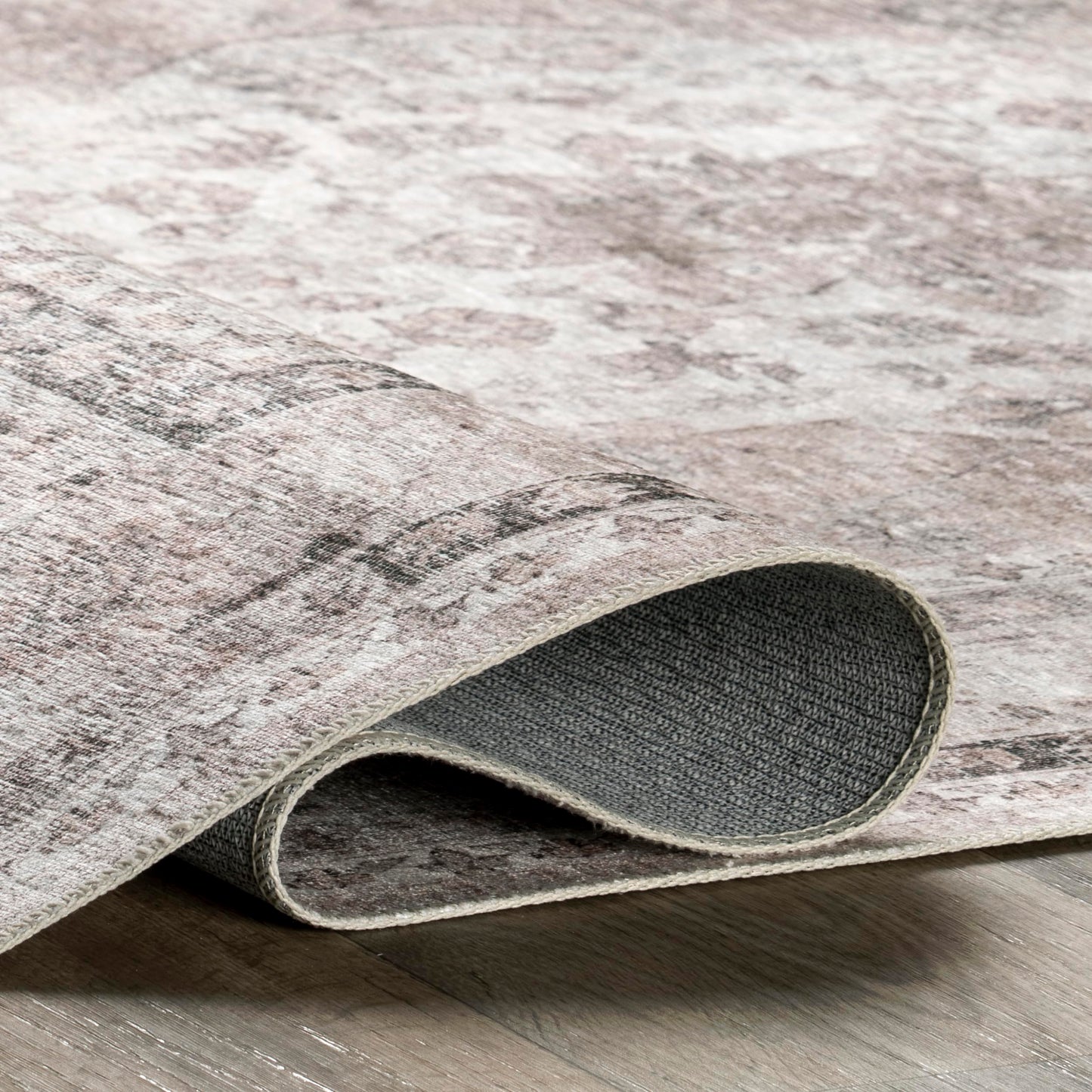 Nuloom Splashguard Collection Davi Stone/Ivory, 2' x 3', Vintage, Soft and Cozy, High Traffic, Stain Resistant, Durable, Machine Washable Area Rug for Bedroom, Living Room, Dining, Foyer, Entryway
