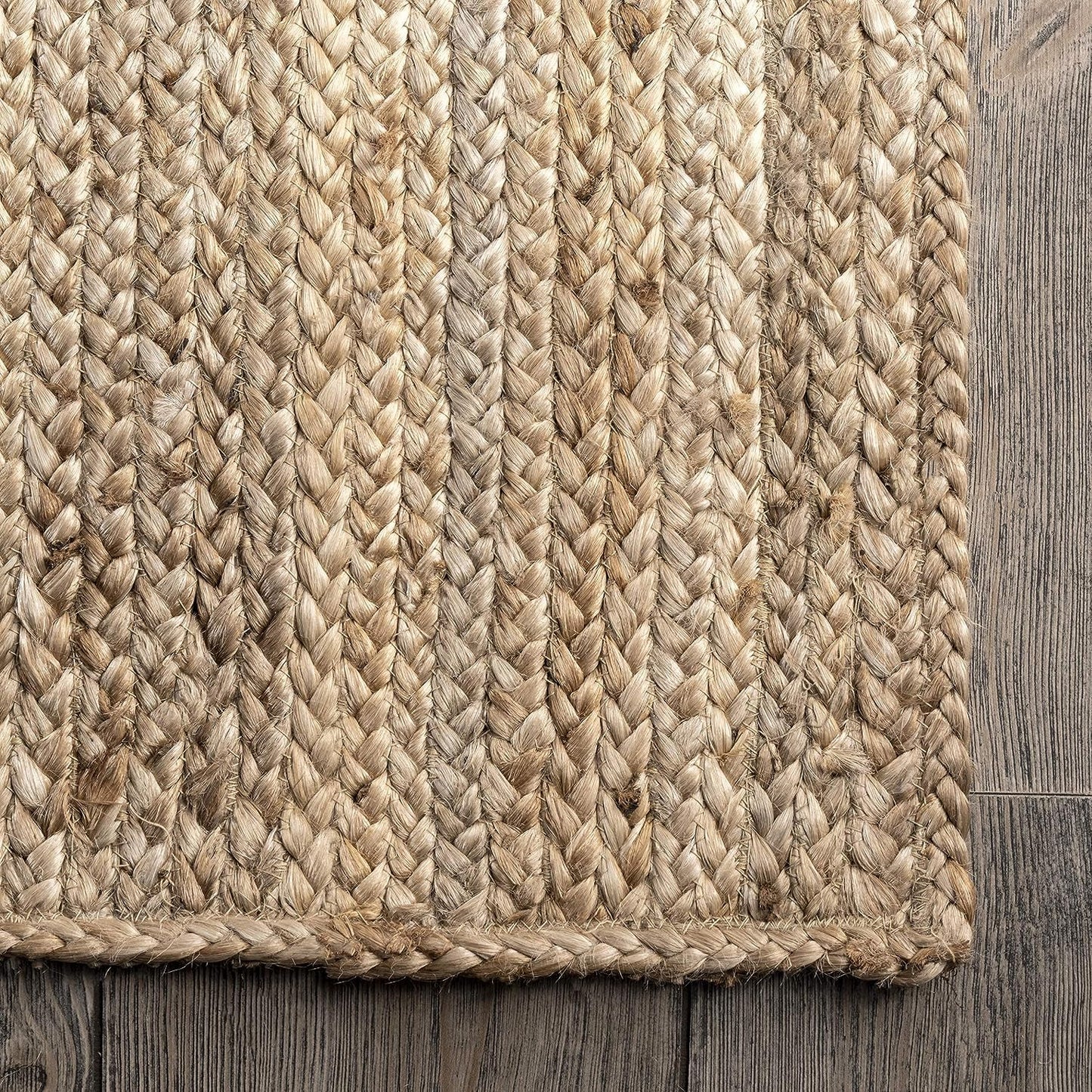 SISOSU Jute Braided Area Rug, Handcrafted Traditional Farmhouse Carpet for Living Room, Bedroom, Dining Room & Entryway, Natural Home Décor, Eco-Friendly, 8 x 10 Feet