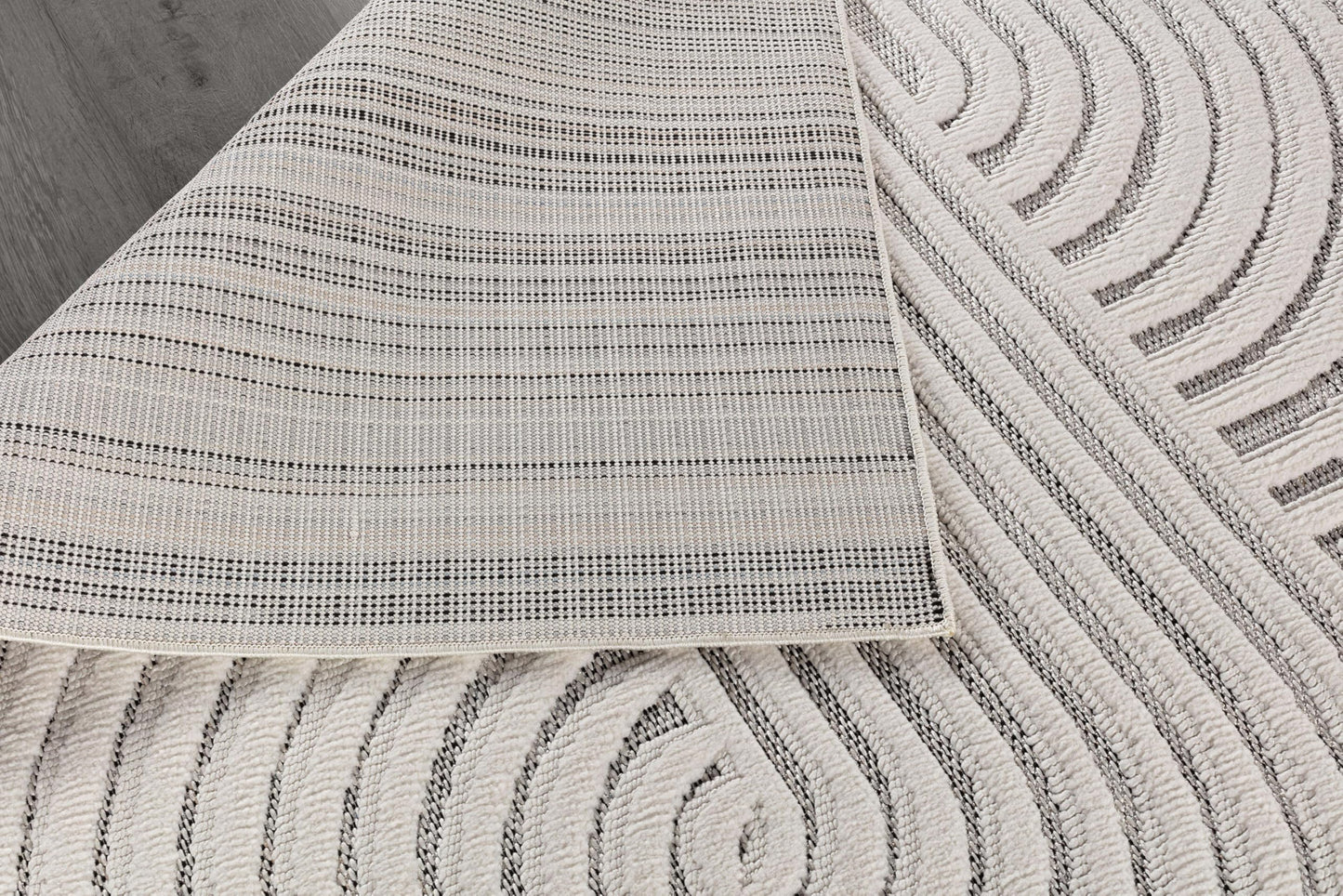 CAMILSON Modern Rug 9x12 Luxury Swirl Curved Large Micro Loop Area Rugs Soft High-Low Pile Stain Resistant Easy to Clean Non-Shedding Durable Living Room Kitchen Indoor Carpet (White)