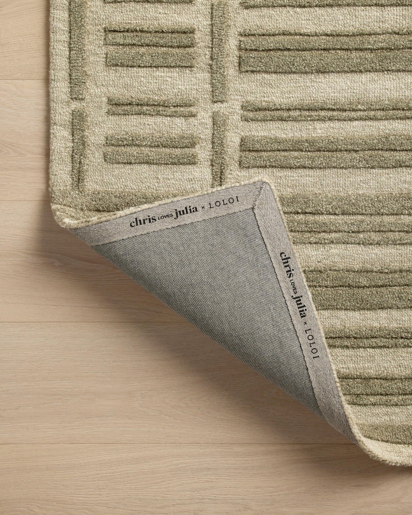 Loloi Chris Loves Julia Bradley Collection, Sage & Olive, 5'-0" x 7'-6" Area Rug – Classic Striped Area Rugs for Living Room, Bedroom, Entryway & Hallway, High Traffic Area Home Decor Rug
