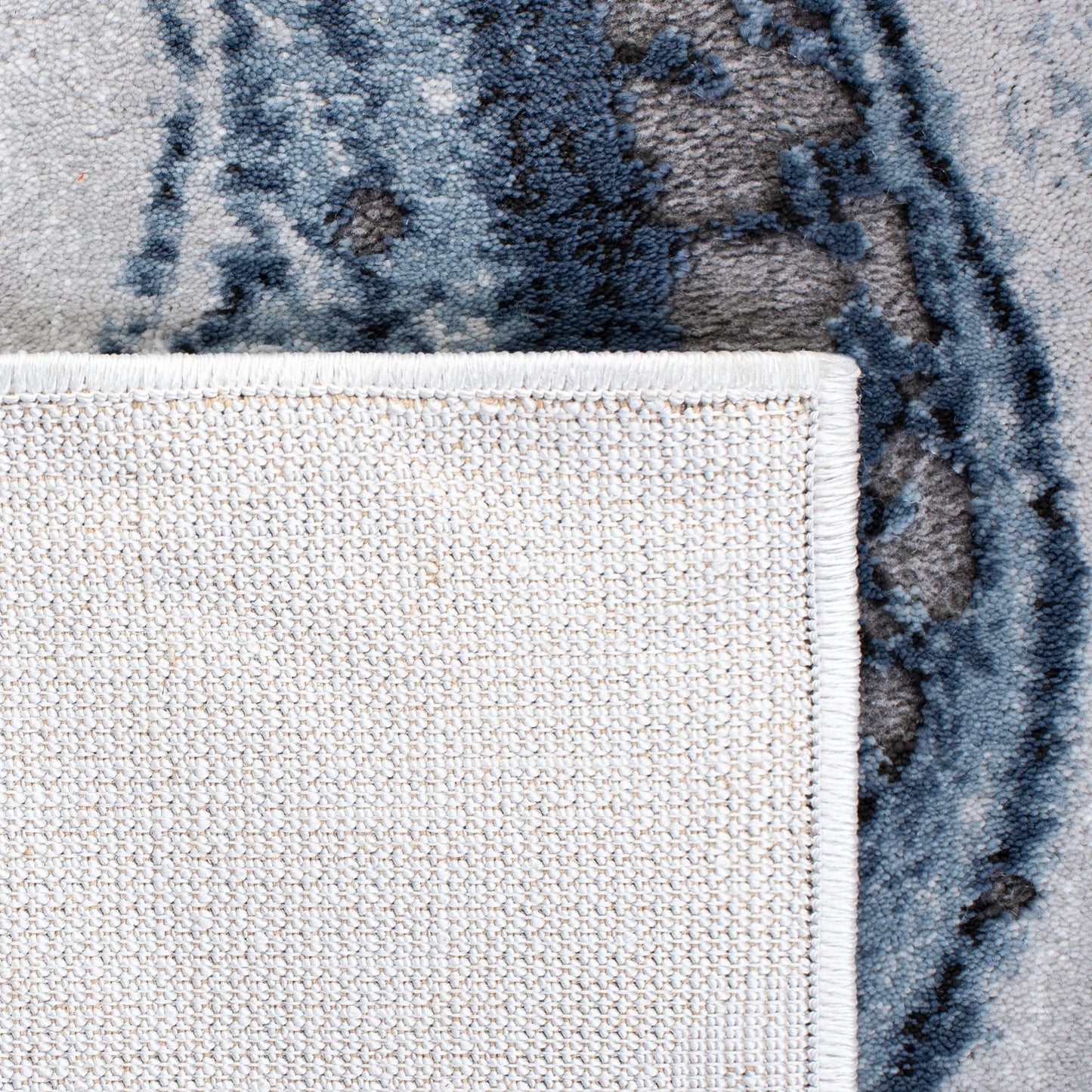 SAFAVIEH Craft Collection Area Rug - 6'7" x 9', Blue & Grey, Modern Abstract Design, Non-Shedding & Easy Care, Ideal for High Traffic Areas in Living Room, Bedroom (CFT819M)