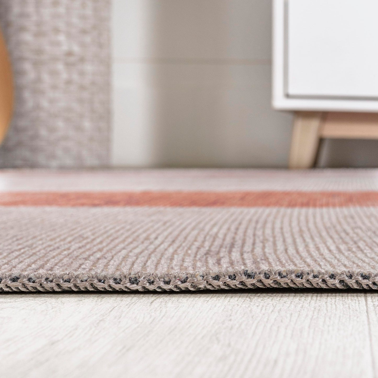 JONATHAN Y Machine Washable Ivory/Peach Runner Rug 2X8 ft, Raita Modern Distressed Stripe for Living Room, Bedroom, Kitchen, Office, Easy-Cleaning, High Traffic, Pet-Friendly, Non-Shedding WSH116A-28