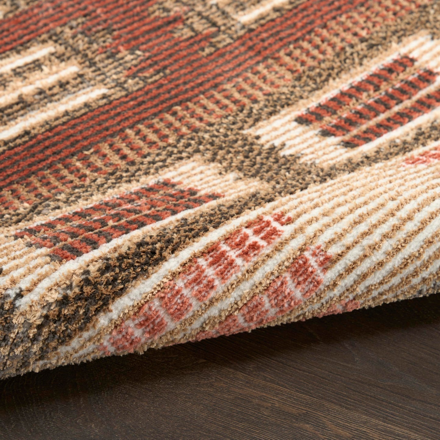 Nourison Home Nordic Rust 4' x 6' Area Rug - Easy Clean, Non Shedding, Bed Room, Living Room, Dining Room, Kitchen (4' x 6')