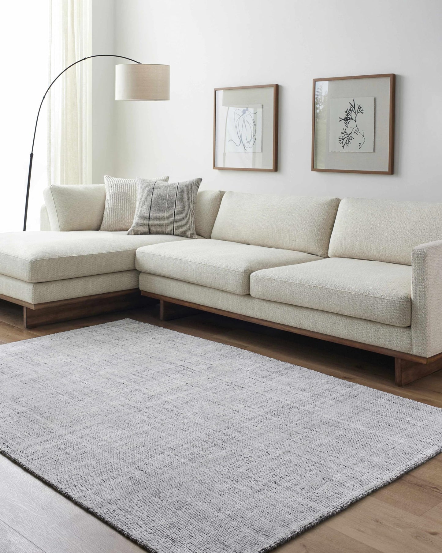 Hauteloom Foscari Recycled Material Living Room, Bedroom Area Rug - Traditional Transitional - Cream, Charcoal - 2' x 3'