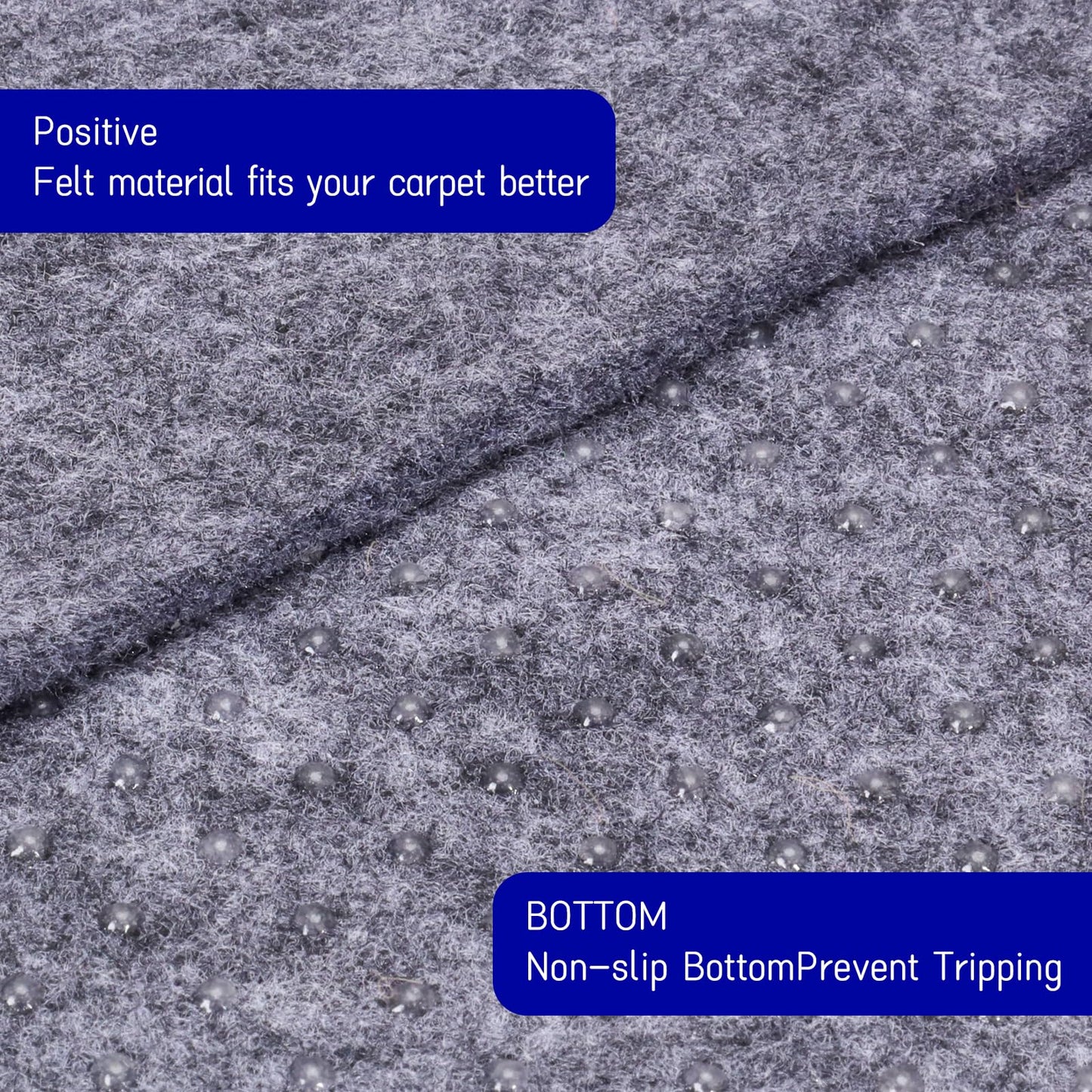 Non Slip Rug Pad 9 x 12 Ft, Extra Large Felt Under Rug Cushioning, Carpet Padding for Area Rugs on Hardwood, Laminate & Tile Floors, Keeps Rugs Secure