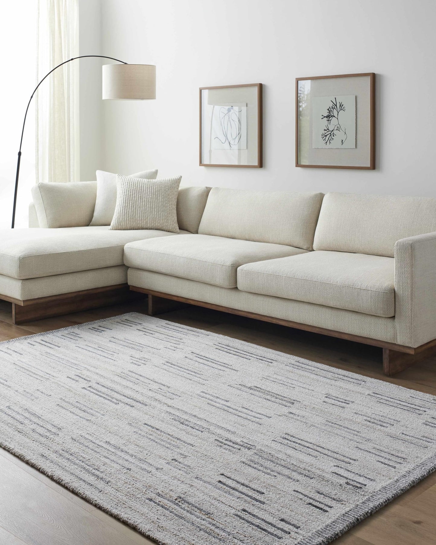 Hauteloom Nzila Recycled Material Living Room, Bedroom Area Rug - Contemporary - Light Gray, Charcoal, Medium Brown - 2' x 3'