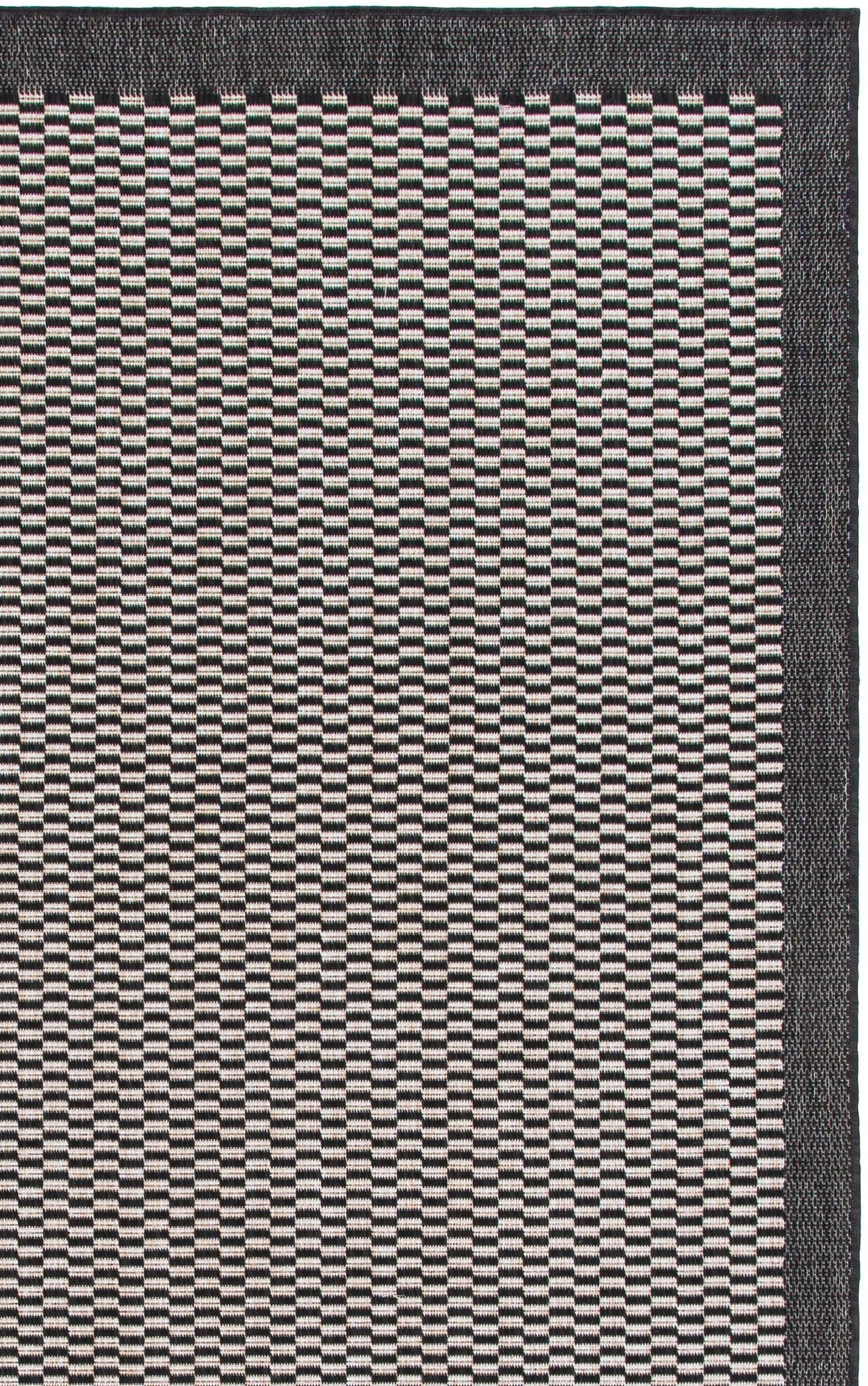 SAFAVIEH Outdoor Area Rug 8x10 - Beach House Collection - Large - Coastal Design, Black & Beige, Weather Resistant, Non-Shedding & Easy Cleaning, Ideal for Patio, Backyard, Dining Space (BHS404Z)
