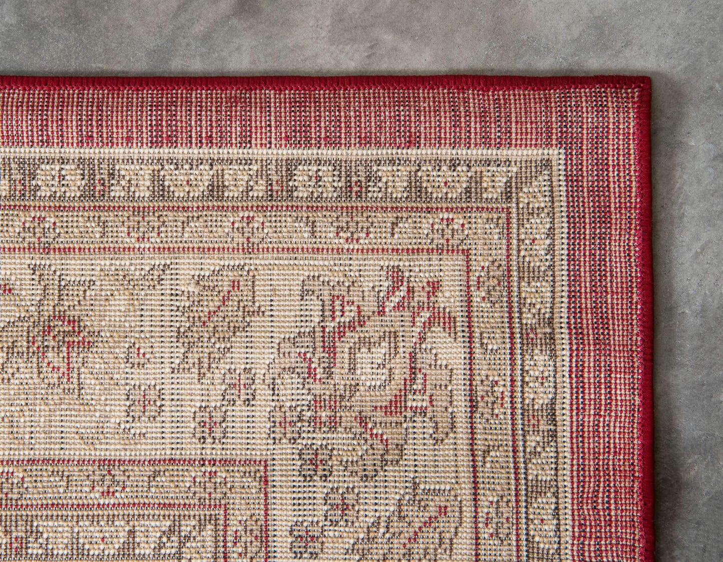 Unique Loom Sialk Hill Collection Area Rug - Washington (5' 3" x 8' Rectangle, Burgundy/ Cream)