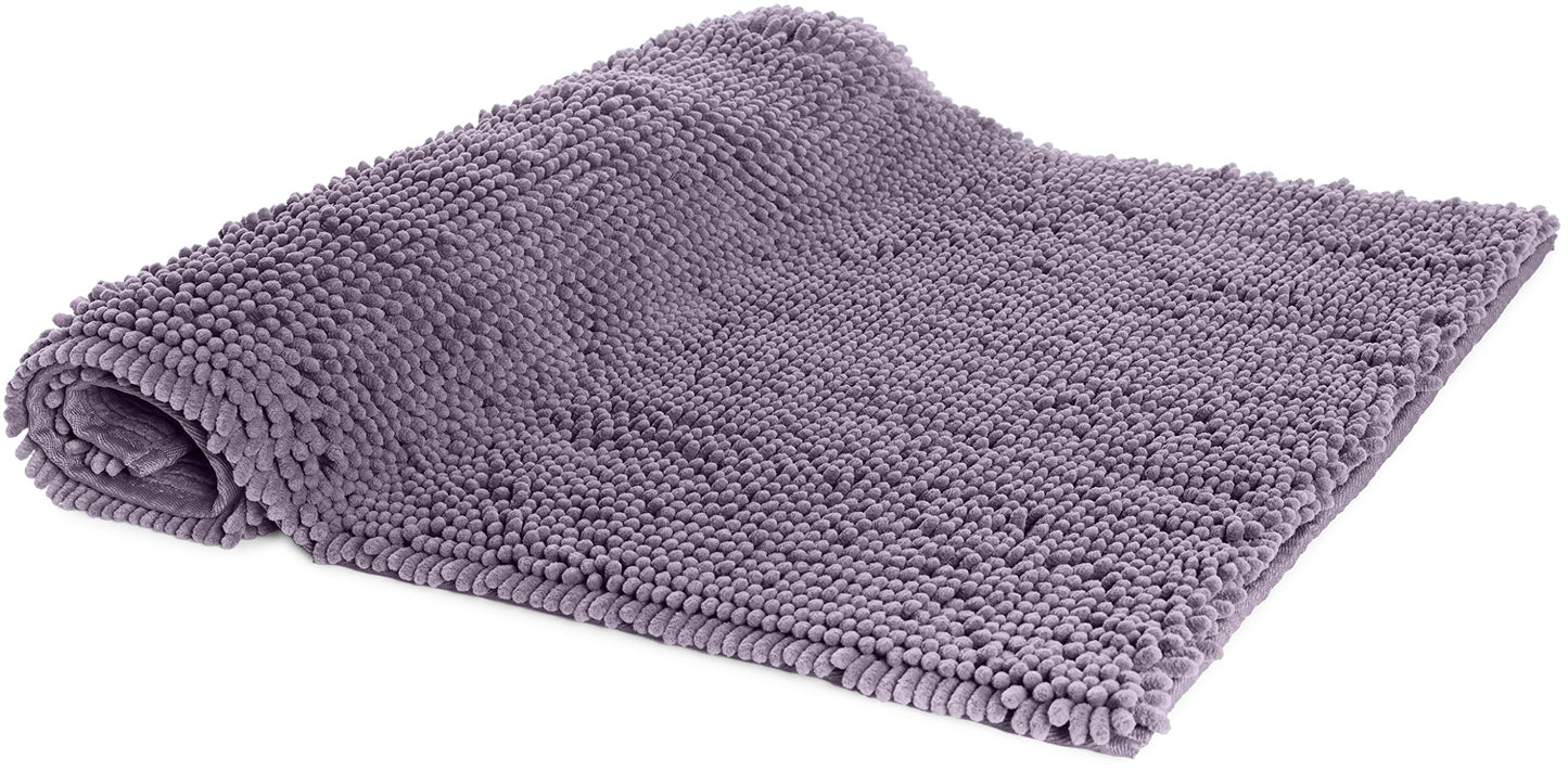 Amazon Basics Non-Slip Microfiber Absorbent Plush Shag Bathroom Rug Mat, Machine Washable, 21" x 34", Lavender