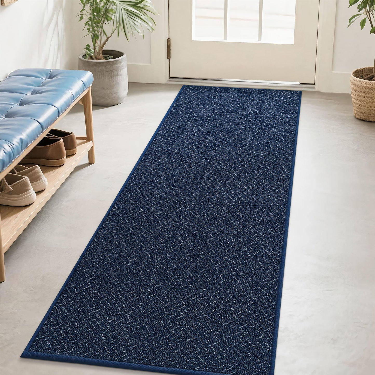 COSY HOMEER Hallway Runner Rug 2'x8' Non Slip Washable Entryway Runner Rugs Absorbent Stain Resistant Carpet Rug Runners for Hallways,Entrance and Laundry Room,Blue