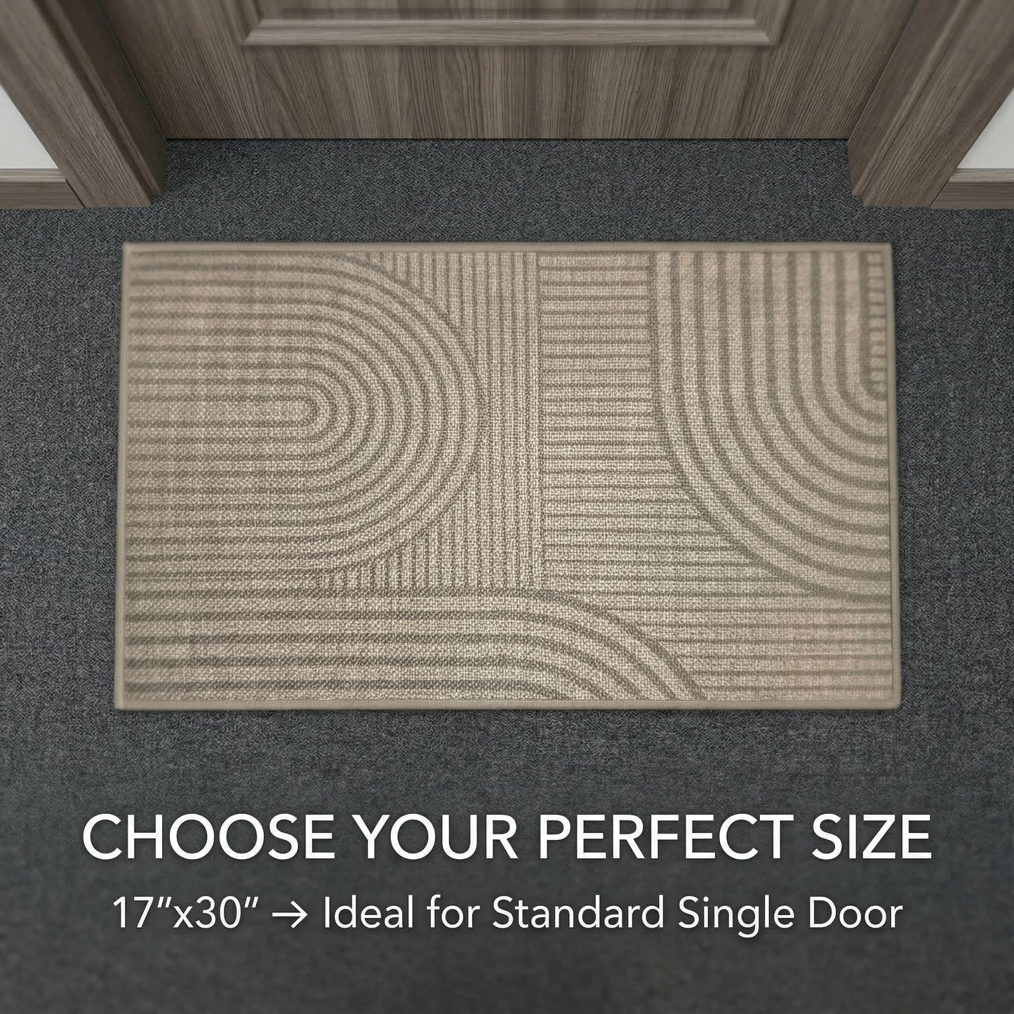 ZENMPAI 0.16" Ultra Thin Indoor Doormat,Front Door Mat 17x30,Brown