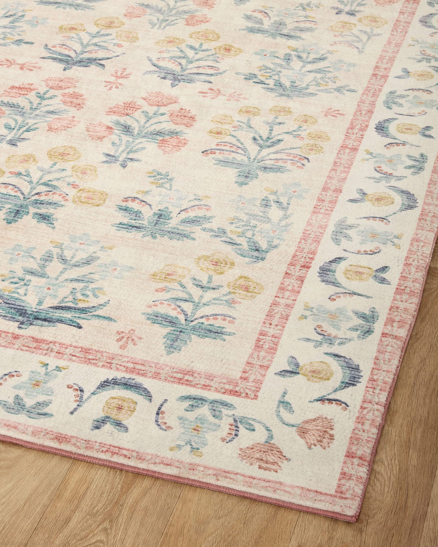 Loloi Rifle Paper Co. Eden Collection EDE-01 Mughal Rose Blush 8'-6" x 11'-6" Area Rug feat. CloudPile™