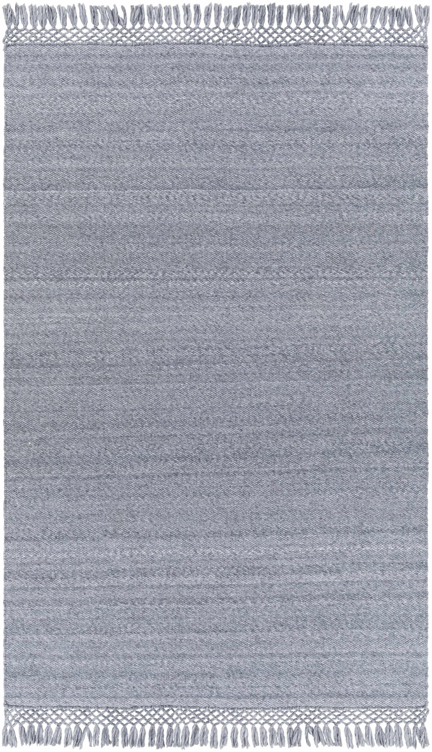 Hauteloom Michigan Recycled Material Living Room, Bedroom Area Rug - Striped Plain - Contemporary Boho Modern Minimalist Farmhouse - Slate Blue, Gray, Light, Charcoal, Neutral - 5' x 7'6"