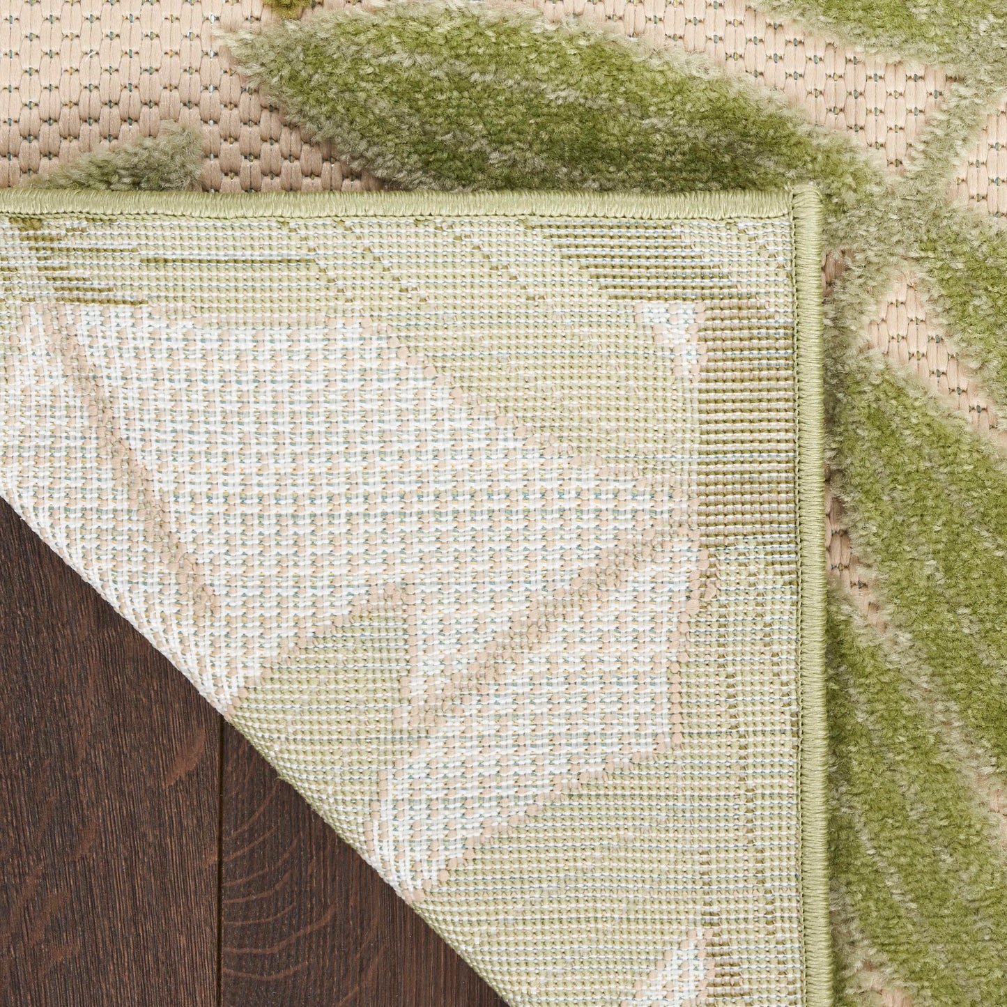 Nourison Home Aloha Ivory Green 2' x 6' Area Rug - Easy Clean, Non Shedding, Bed Room, Living Room, Dining Room, Kitchen (6' Runner)