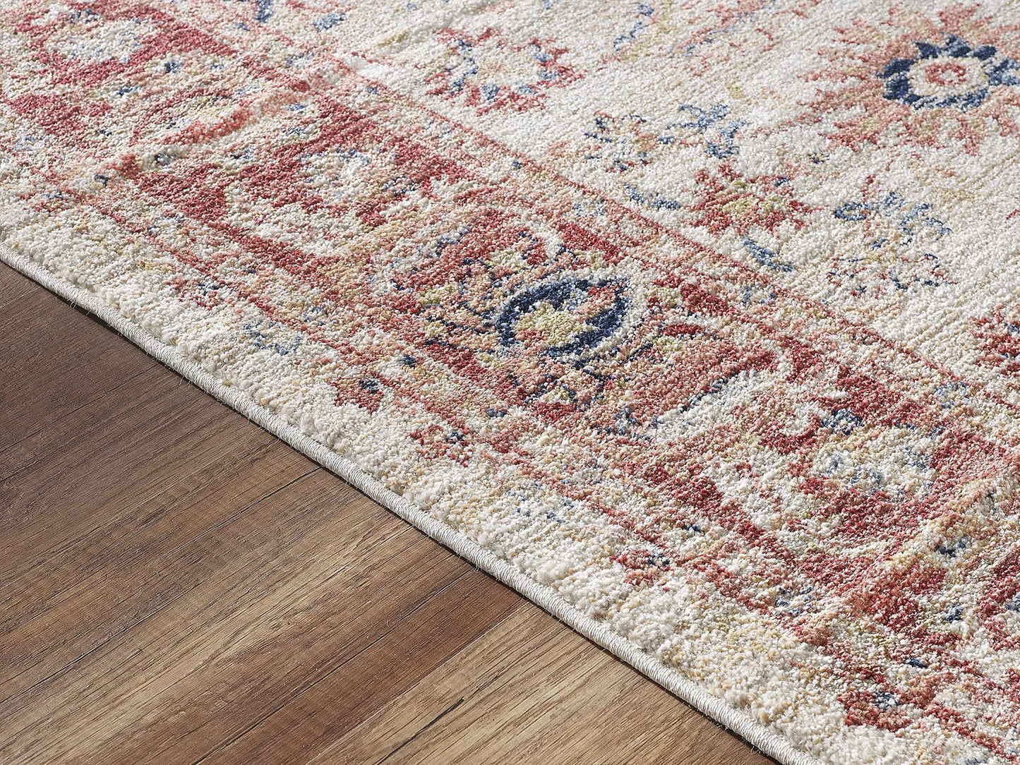 Abani Traditional Beige & Red 5'3" x 7'6" Area Rug, Babylon Collection - Classic Motif Vintage Turkish Accent Rug Rugs
