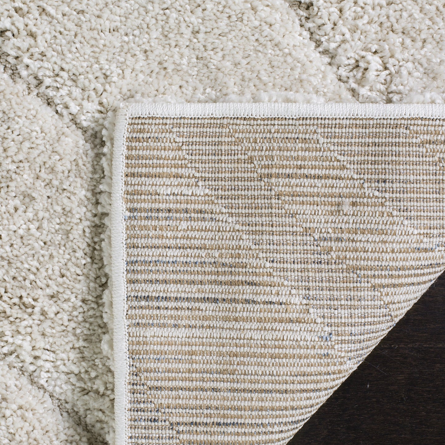 SAFAVIEH Florida Shag Collection Area Rug - 8'6" x 12', Creme & Creme, Non-Shedding & Easy Care, 1.2-inch Thick Ideal for High Traffic Areas in Living Room, Bedroom (SG472-1111)