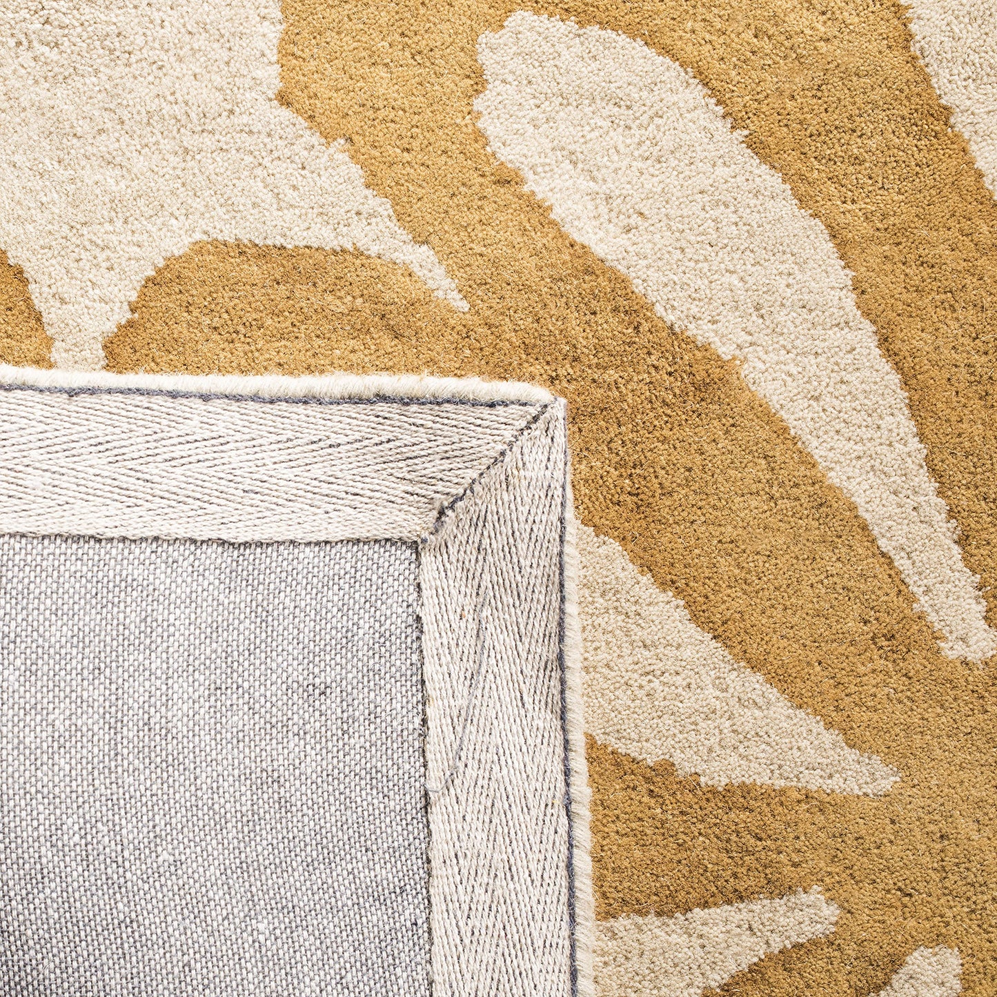 SAFAVIEH Dip Dye Collection Runner Rug - 2'3" x 12', Beige & Gold, Handmade Floral Watercolor Wool, Ideal for High Traffic Areas in Living Room, Bedroom (DDY527M)