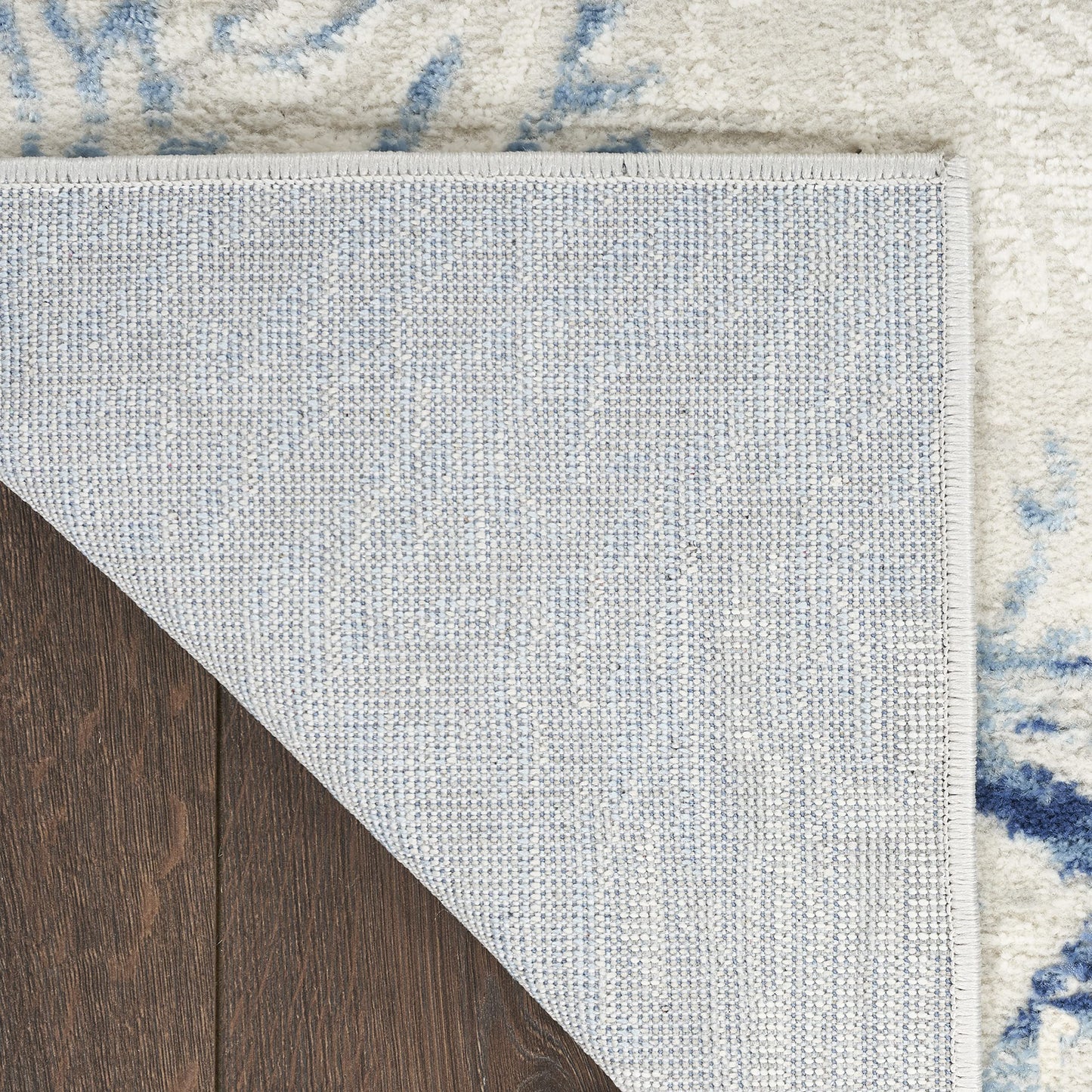 Nourison Home Pompeii Ivory Grey Blue 2'3" x 7'6" Area Rug - Easy Clean, Non Shedding, Bed Room, Living Room, Dining Room, Kitchen (8' Runner)