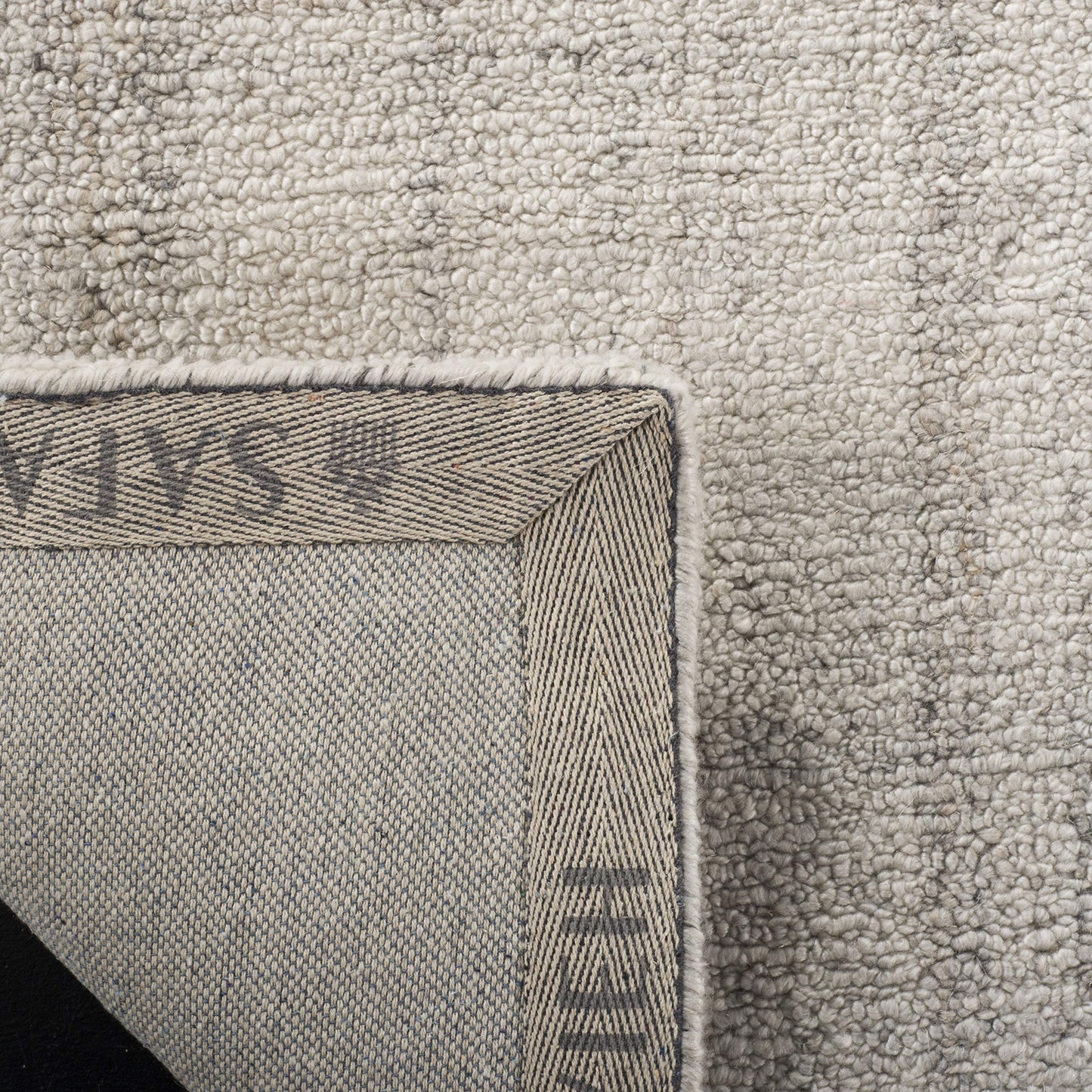 SAFAVIEH Abstract Collection Area Rug - 9' x 12', Light Grey, Handmade Wool & Viscose, Ideal for High Traffic Areas in Living Room, Bedroom (ABT141E)