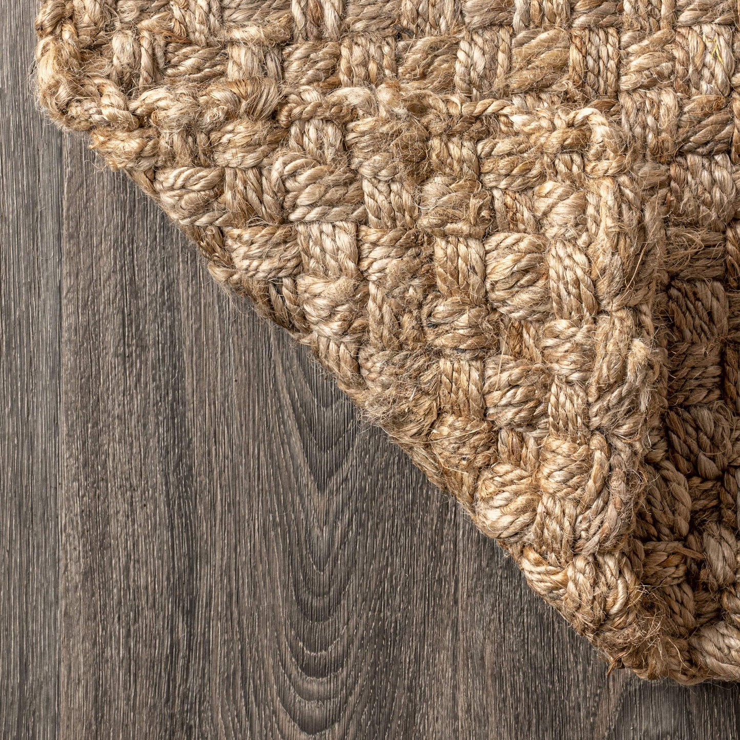 JONATHAN Y Espina Hand Woven Herringbone Chunky Jute Natural 6x6 Square Indoor Area Rug, Bohemian, Cottage, Easy-Cleaning for Living Room, Bedroom, Kitchen, Pet Friendly, Non-Shedding (NFR101A-6SQ)