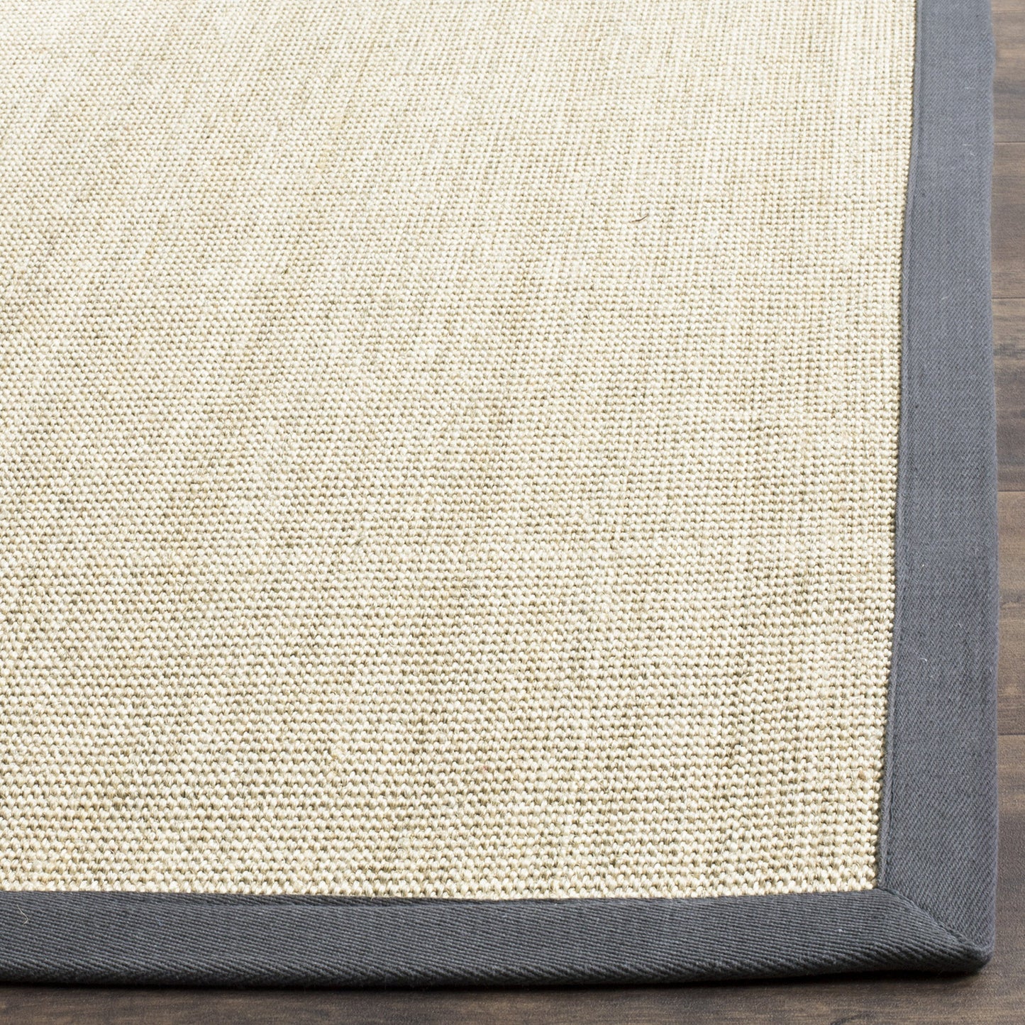 SAFAVIEH Natural Fiber Collection Area Rug - 8' Square, Marble & Grey, Border Sisal Design, Easy Care, Ideal for High Traffic Areas in Living Room, Bedroom (NF441B)