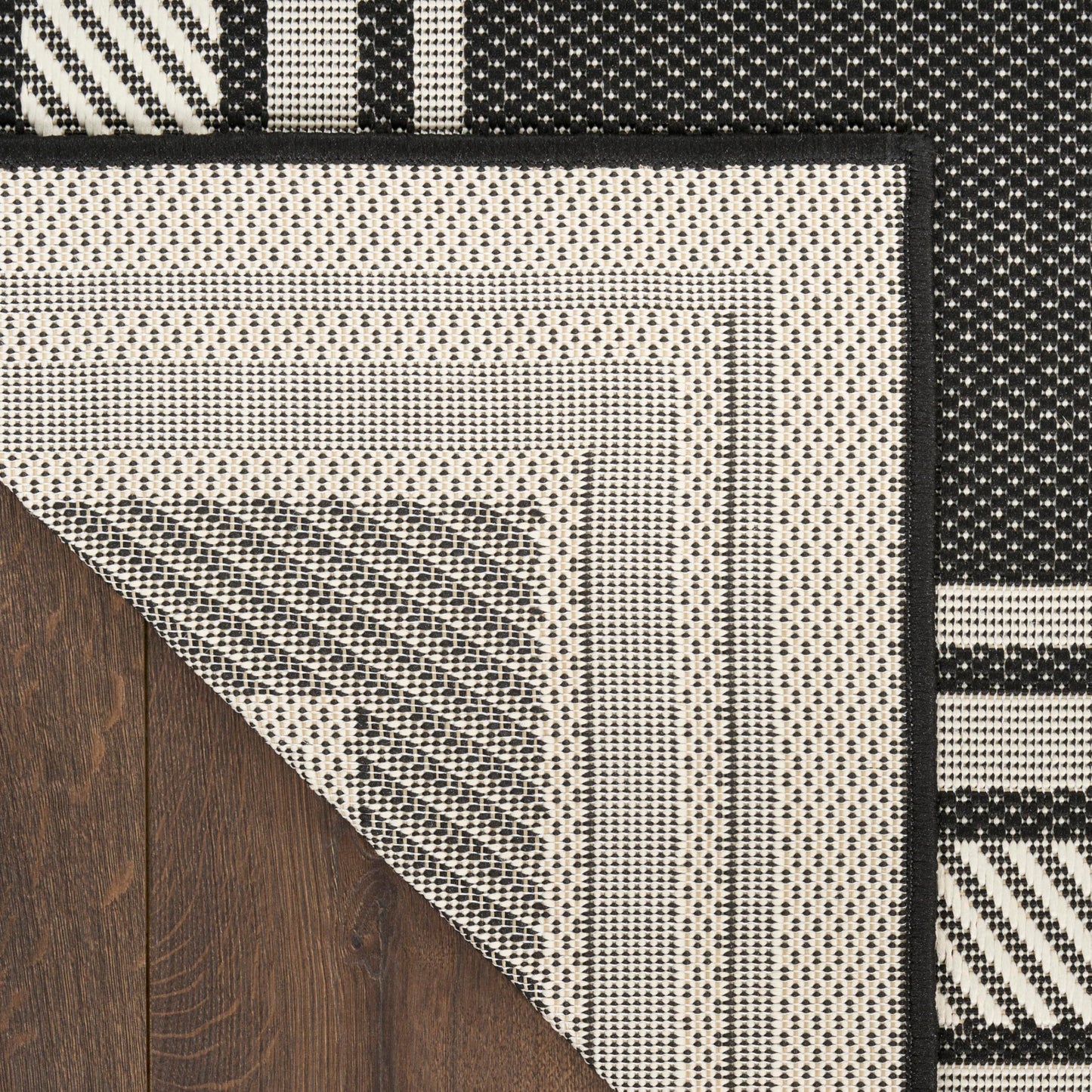 Nourison Home Horizon Indoor/Outdoor Black 4' x 6' Area Rug - Easy Clean, Non Shedding, Bed Room, Living Room, Dining Room, Kitchen (4' x 6')