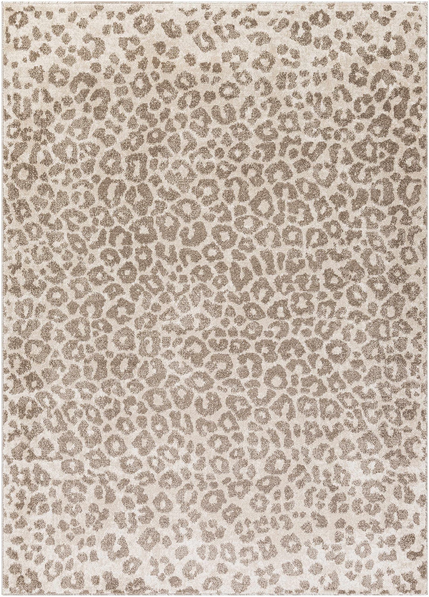 Hauteloom Safari Modern Animal Print Area Rug for Living Room, Bedroom, Dining Room - Bohemain Leopard Print Carpet - Tan, Terracota, Brown, Beige, Ivory - 5'3" x 7'3" (5x7)