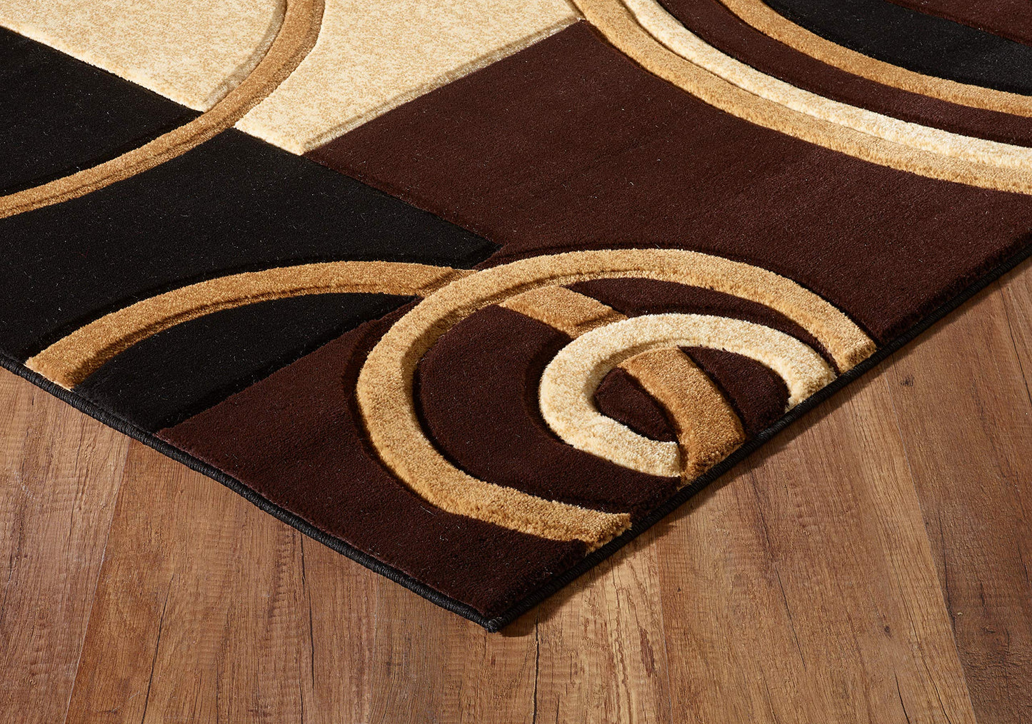 GLORY RUGS Area Rug Modern Soft Hand Carved Contemporary Floor Carpet with Premium Fluffy Texture for Indoor Living Dining Room and Bedroom Area (Brown, 4'x6')