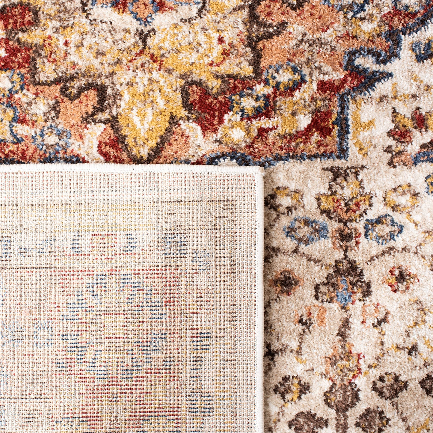 SAFAVIEH Bijar Collection 3' x 5' Ivory / Rust BIJ652A Traditional Oriental Distressed Non-Shedding Living Room Bedroom Accent Rug