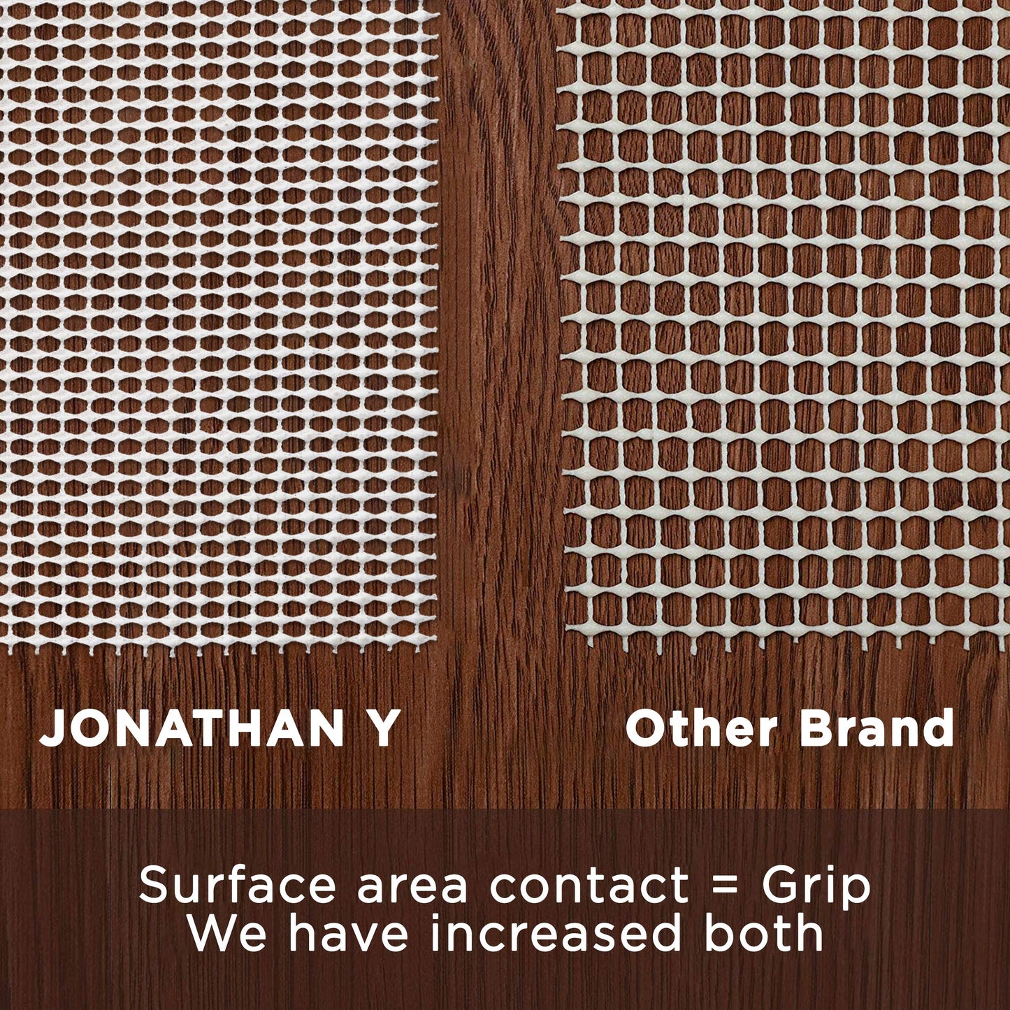 JONATHAN Y PAD200A-18 Ultra Stop 12 ft. x 18 ft. Rug Pad, Solid, Casual, Latex Free, PVC-Coated Polyester, .25" Thick, for Tile and Hard-Surface Floors, Cream