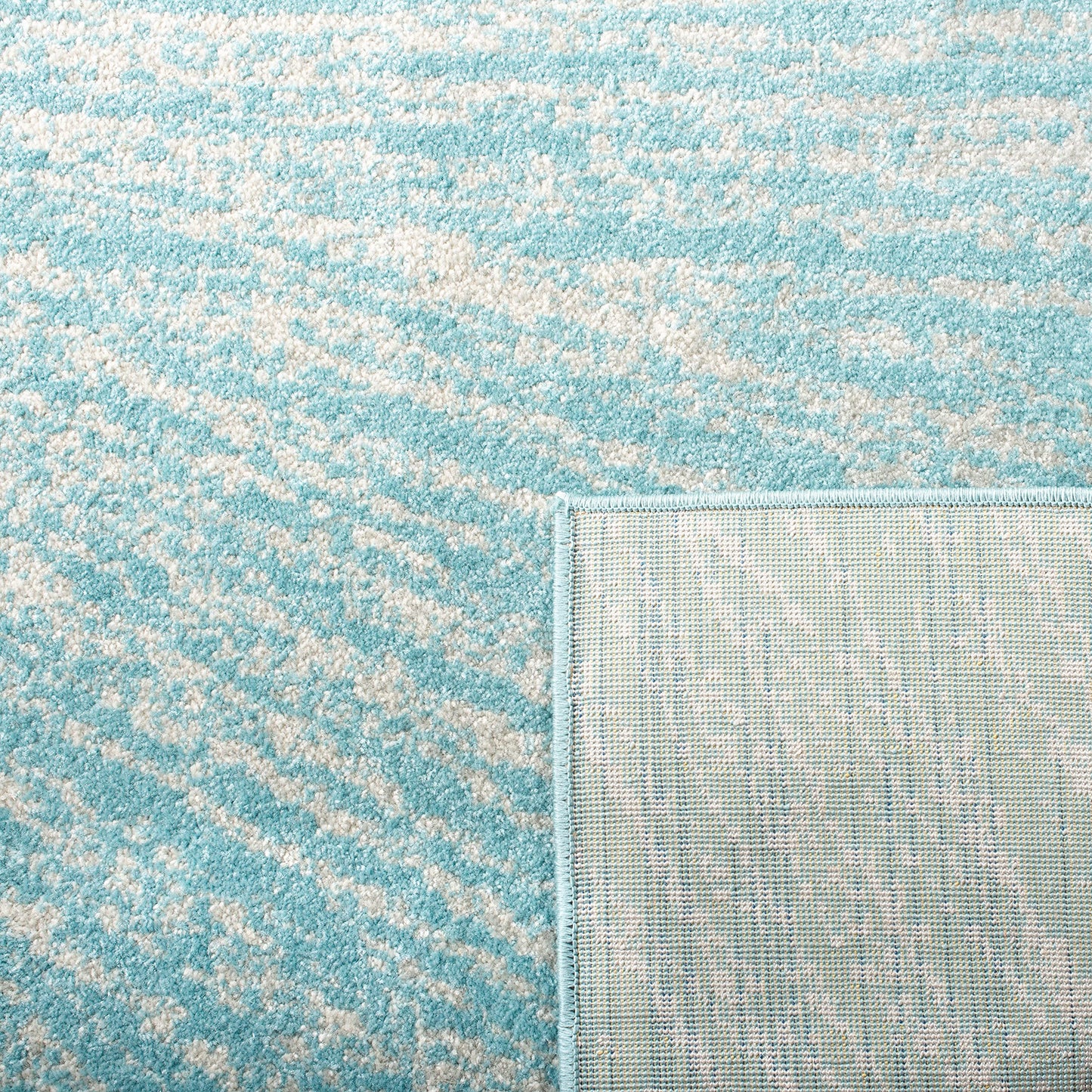 SAFAVIEH Area Rug 8x10 - Evoke Collection - Large - Aqua & Ivory, Abstract Burst Design, Non-Shedding & Easy Cleaning, Ideal for Living Room, Bedroom, Office, Dining Space (EVK228J)