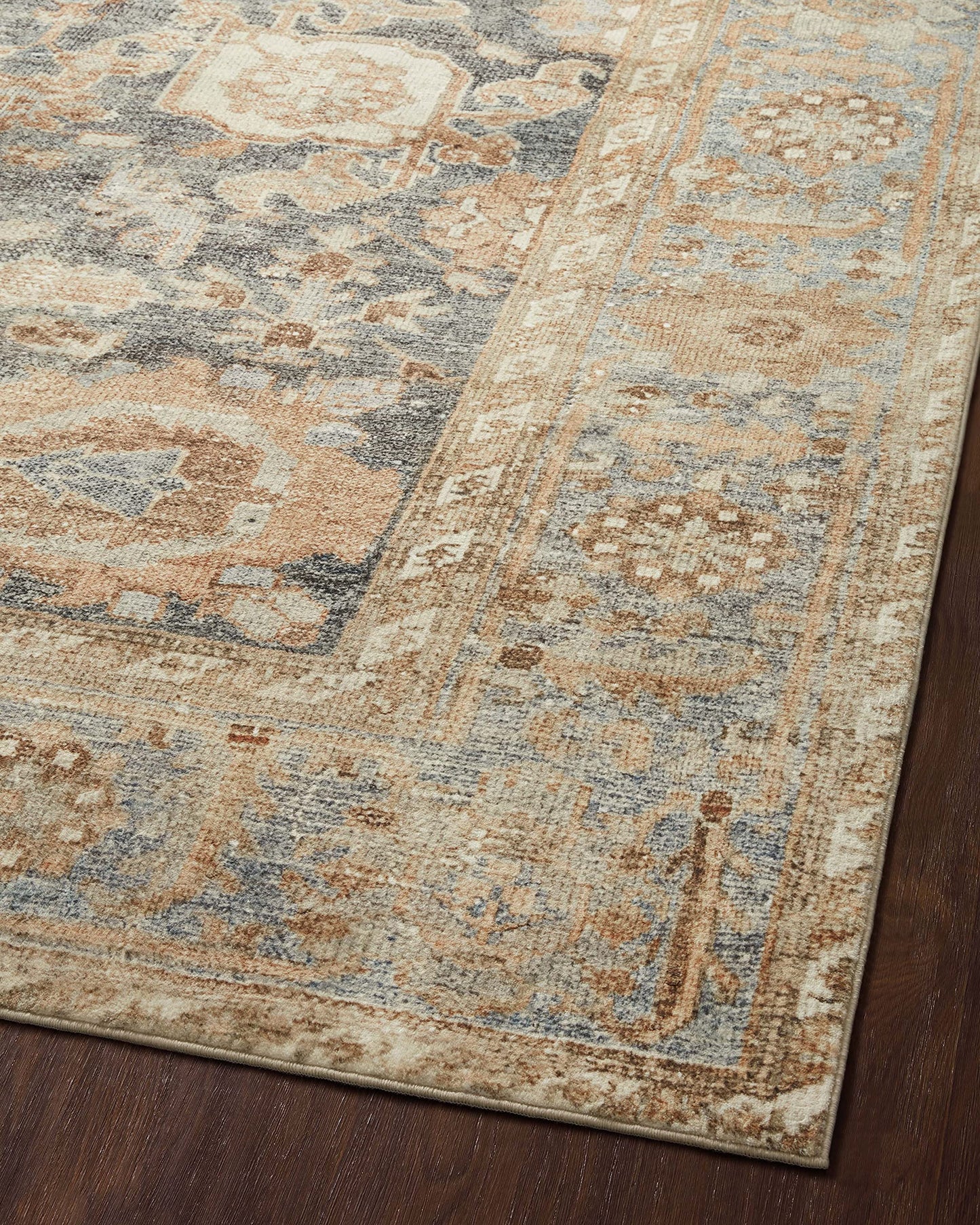Loloi Margot Collection MAT-03 Ocean/Spice 2'-6" x 9'-6" Runner Rug feat. CloudPile, No-Shed Easy Clean Large Patterned Area Rug for Living Room, Bedroom, Dining Area