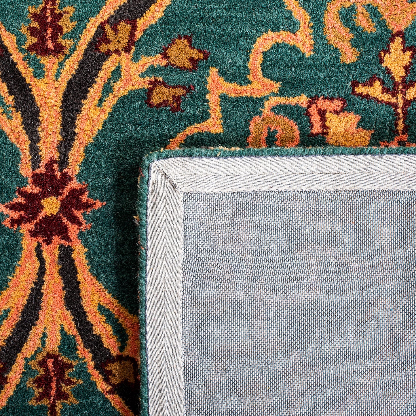 SAFAVIEH Heritage Collection 4' x 6' Green/Orange HG475Y Handmade Traditional Oriental Premium Wool Entryway Living Room Foyer Bedroom Accent Rug