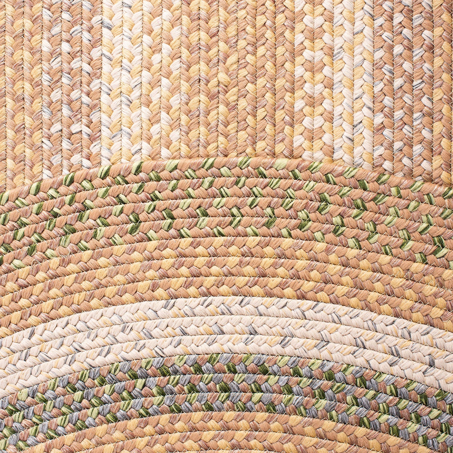 SAFAVIEH Washable Rug Outdoor Braided Collection - 5' x 8' Oval, Tan & Multi, Handmade & Reversible, Non-Shedding & Easy to Clean, Ideal for Patio, Backyard, Mudroom (BRD314A)