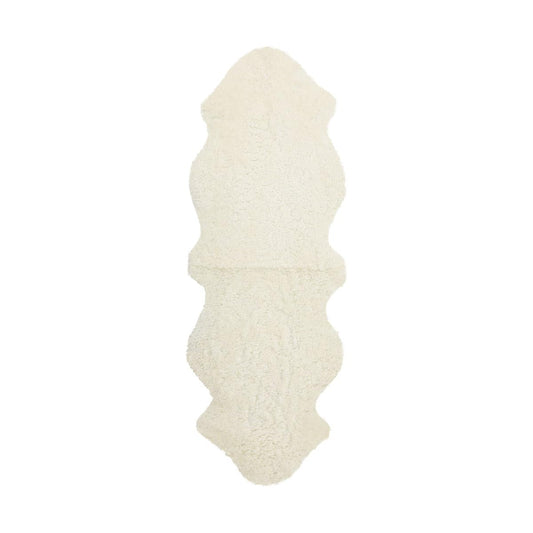Nordic Sheep Real Sheepskin Rug 2x6 ft | Sheepskin Rugs for Living Room and Sofa | Large Bedside Rugs for Bedrooms is Breathable & Heat-regulating | Fluffy Rug in Color White