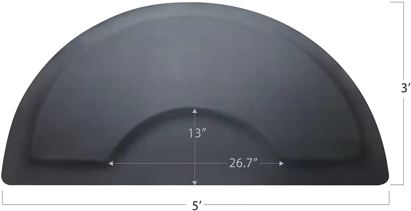 Salon mats for Hair Stylist 3′x5′ Barber Shop Salon Floor Chair Mat -Black Semi Circle Hair Stylist Station Anti Fatigue Salon Mats -1/2" Thick Salon Standing Mat