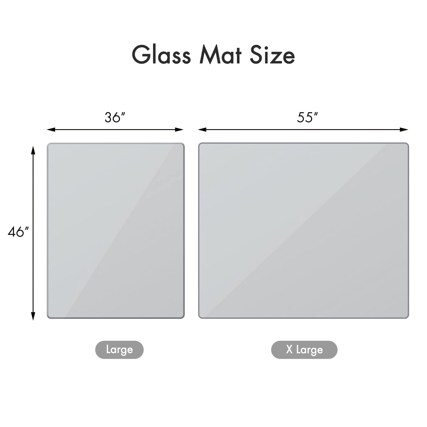 GLSLAND Office Chair Mat for Carpet - 36" x 46" Tempered Glass Floor Mat - for Office Chair on Carpet - 1/6" Thick Clear Computer Floor Mat with 4 Anti-Slip Pads