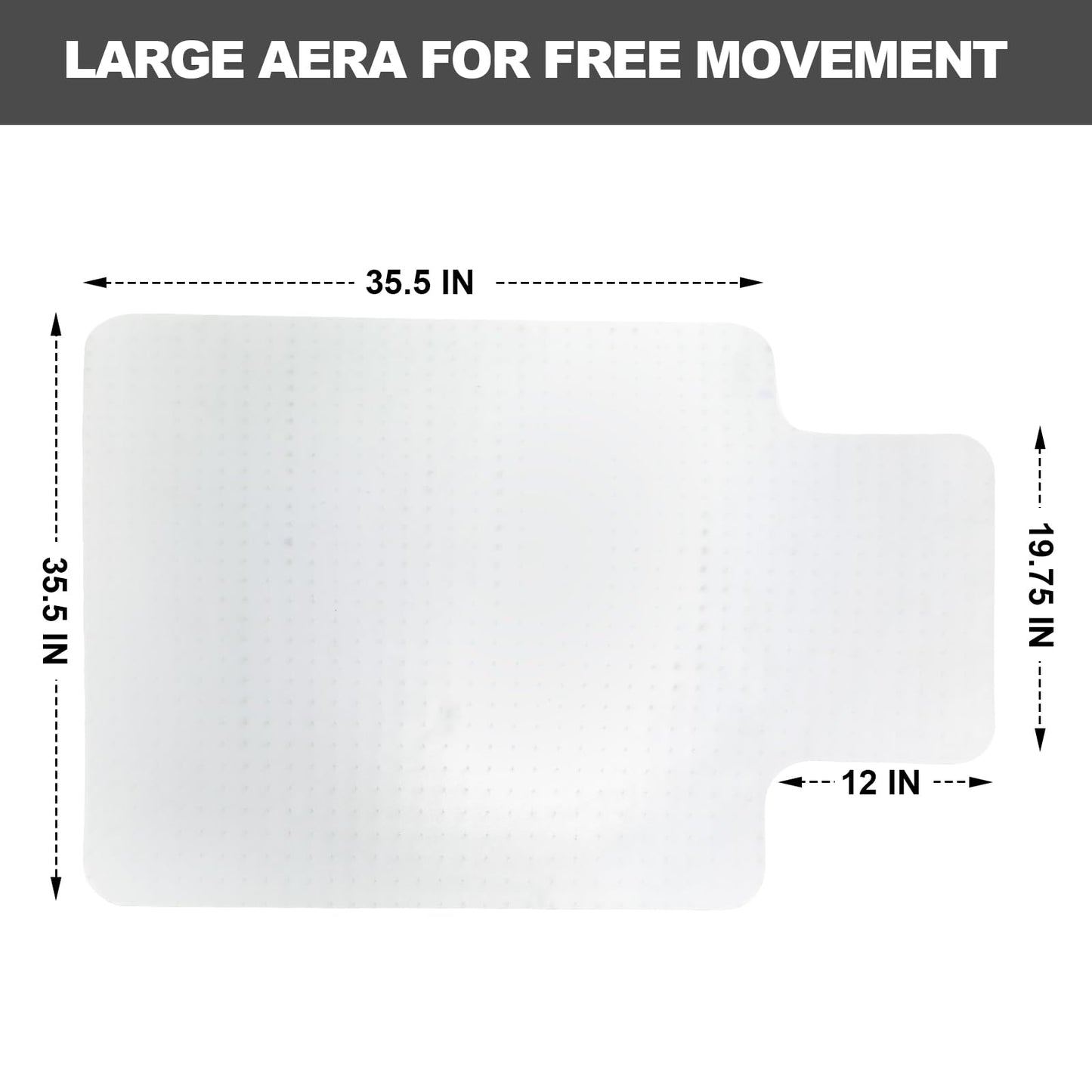 Chair Mat for Carpet- Low Pile (1/4" Thick) Carpet Protector for Office Gaming Computer Desk Chair. Heavy Duty Desk Chair Mat for Carpeted Floors, Semi Transparent (with Lip)
