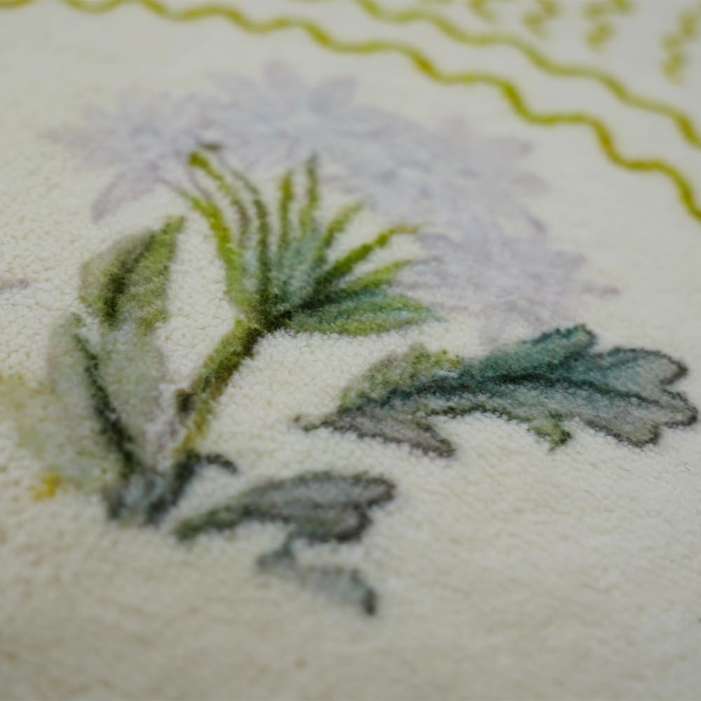 gdmgdr Spring Floral Bathroom Rug 32" x 20" Wild Flowers Bathroom Mat Boho Floral Bath Rug (Oval, Green)