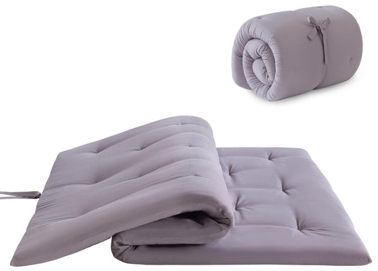 Mollydot Japanese Floor Mattress, Futon Mattress Twin Size 39"x 75", 2.5" Thicken Tatami Mattress, Portable Foldable Floor Bed, Roll Up Futon Cushion, Suitable for Camping Guest Room Dormitory (Grey)